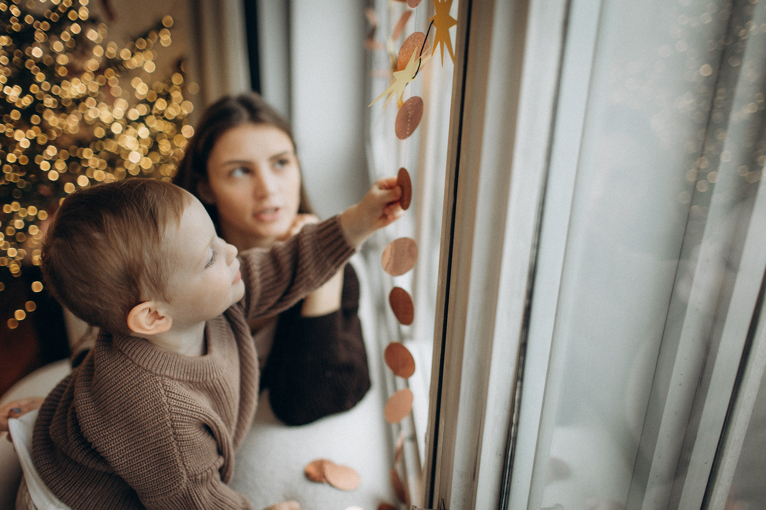 Семейная новогодняя фотосессия Москва мама и сын. Фотограф Владимир Москва