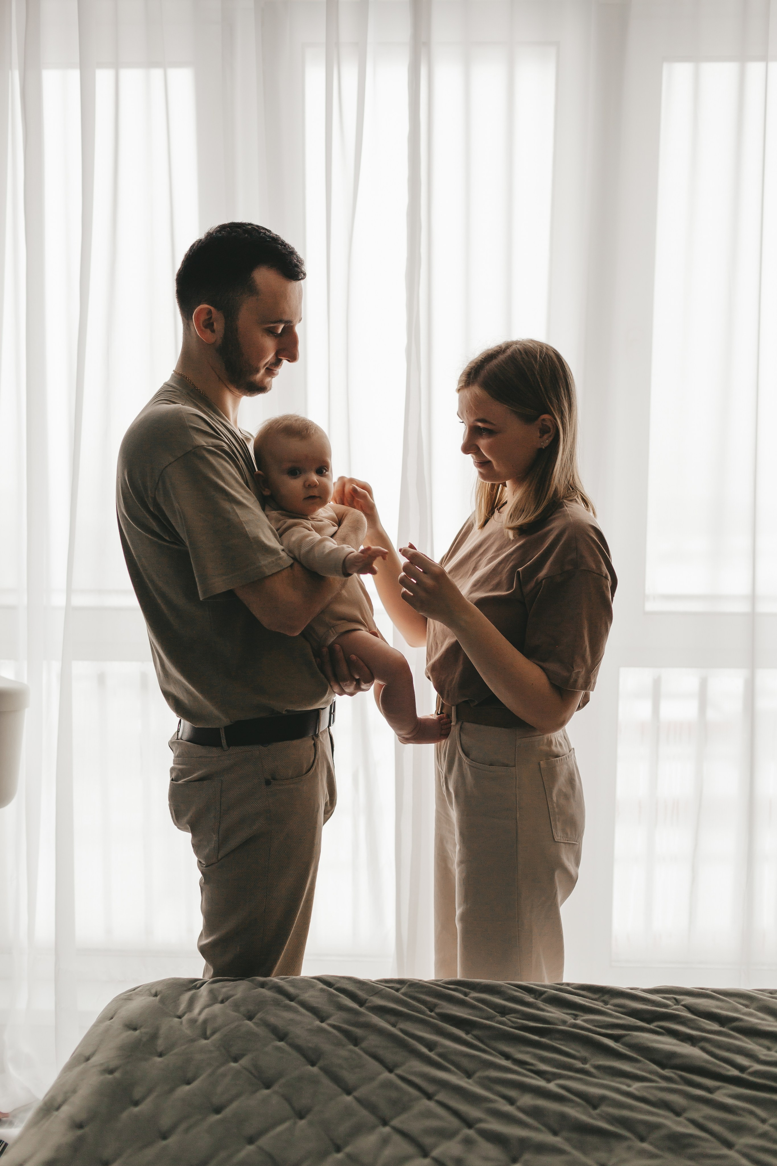 Женя, Юля и Вероника (домашняя фотосессия). Семейный и детский фотограф и видеограф в Москве, Дрокина Наталья