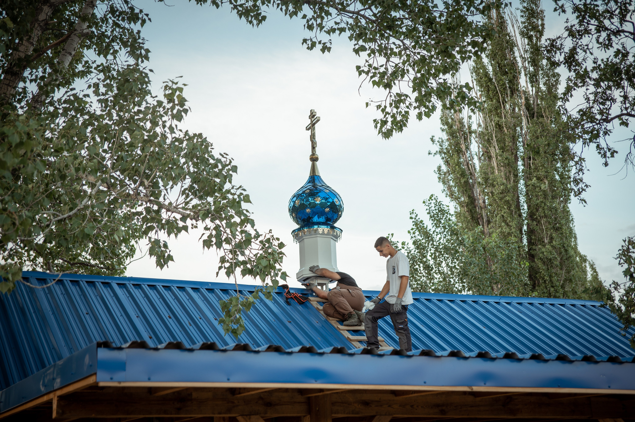 Освещение купола в храме Казанской иконы Божьей Матери х. Закутский. Церковный, семейный и репортажный фотограф Волгоград, Волжский