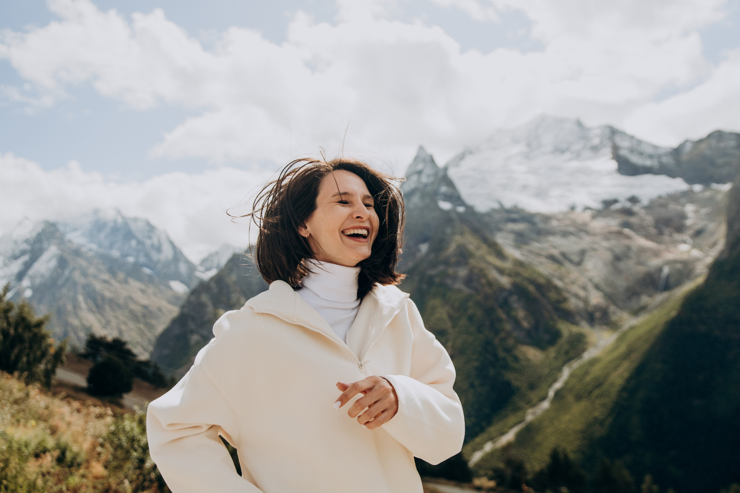 Юля с семьей, Домбай. Портфолио