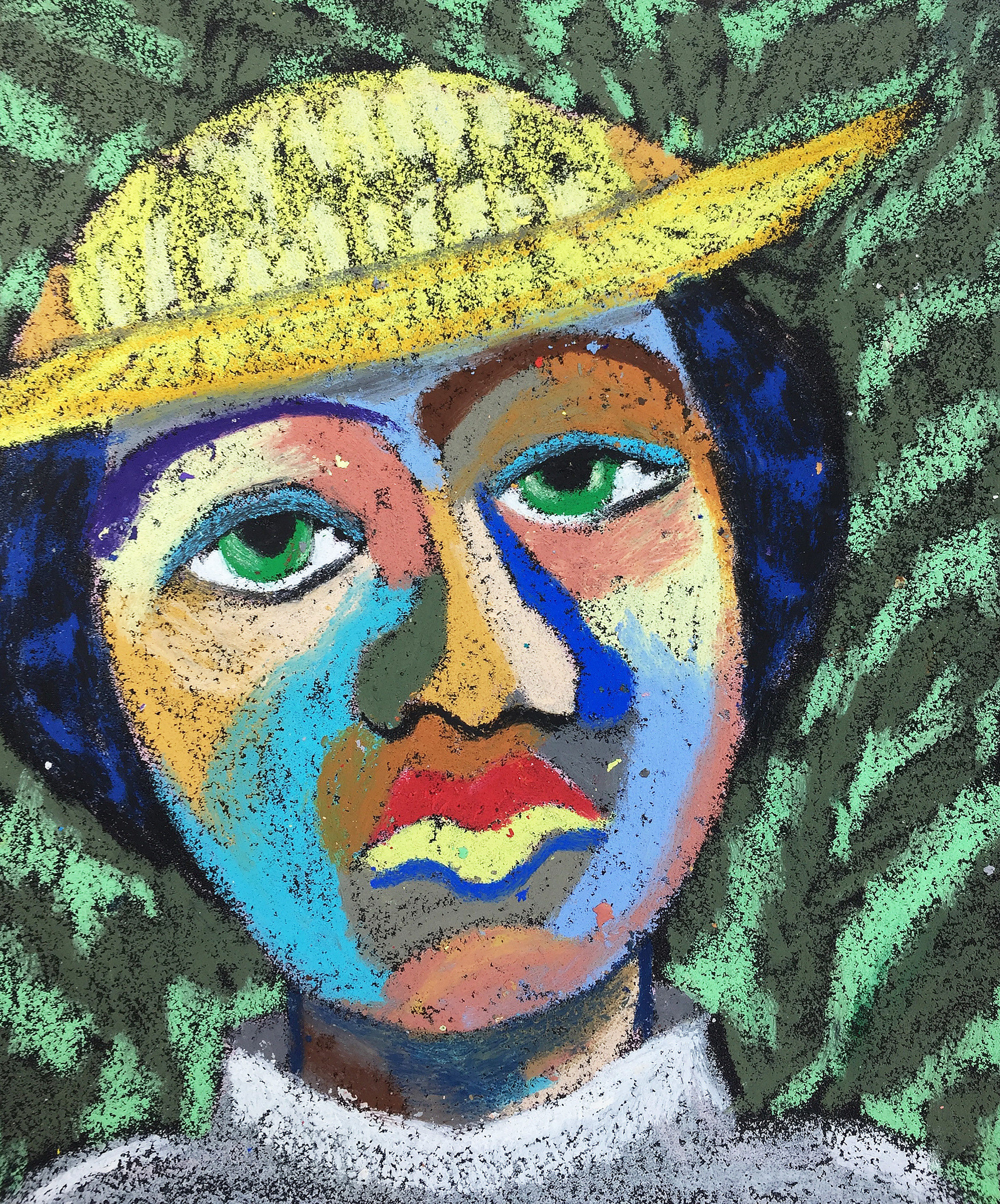 Title: Mushroom Grove Material: Oil Pastel, Sandpaper Size: 28 x 23 cm Название: Грибница   Материал: масляная пастель, наждачная бумага  Размер: 28 х 23 см