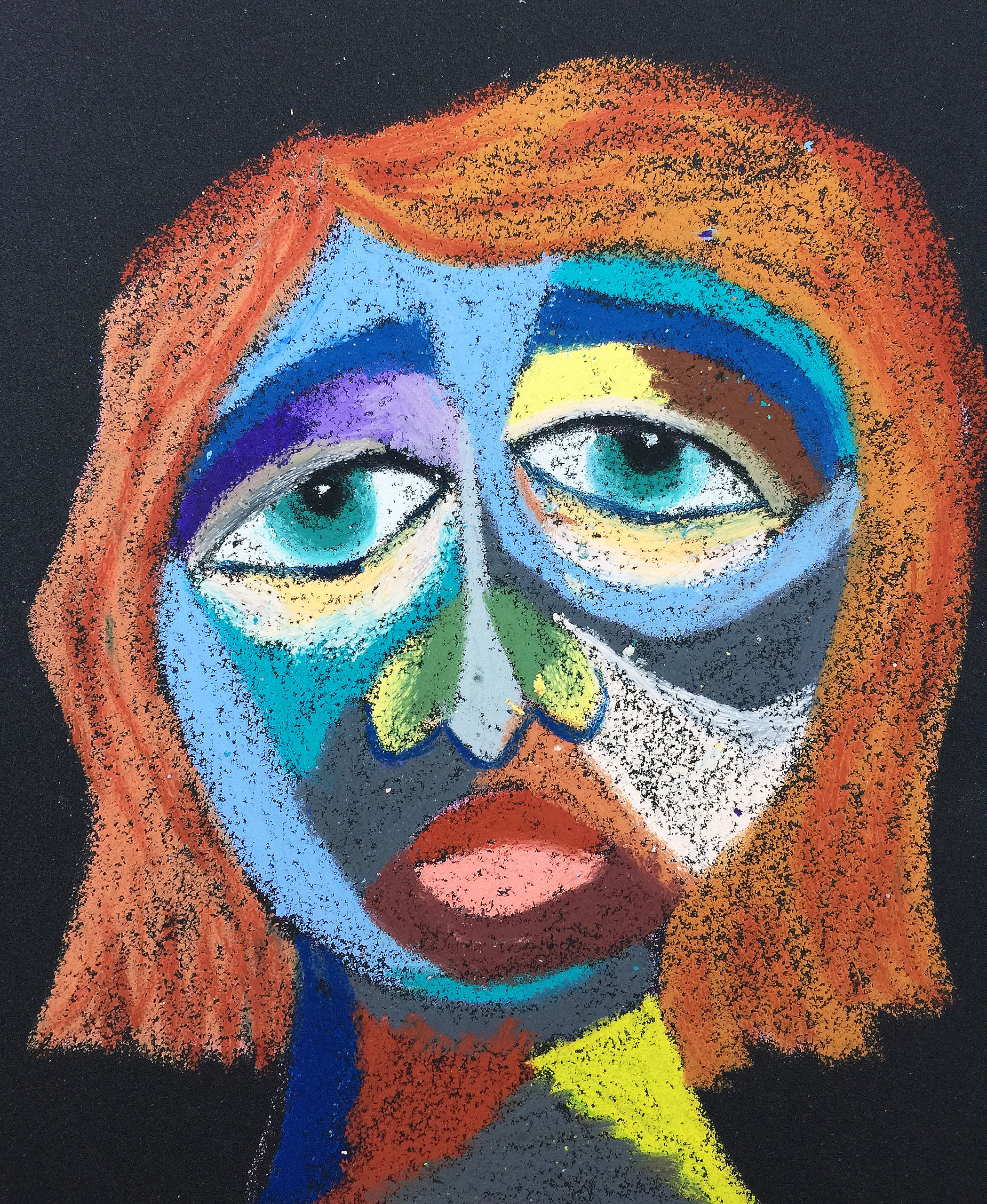 Title: Alien Woman Material: Oil pastel, sandpaper Size: 28 x 23 cm Название: Иноземка   Материал: масляная пастель, наждачная бумага  Размер: 28 х 23 см 
