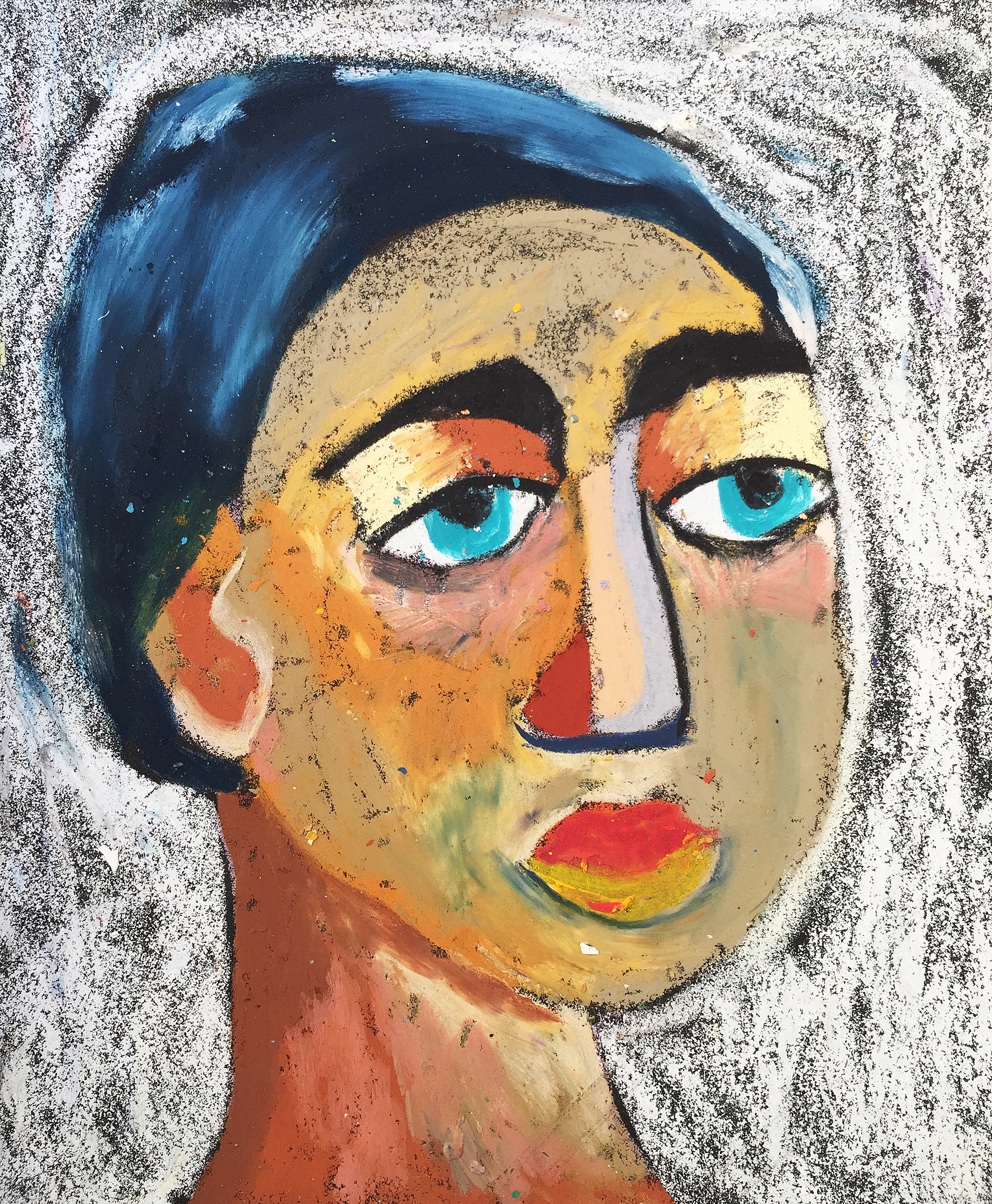 Title: Unknown Material: Oil pastel, sandpaper Size: 28 x 23 cm Название:  Неизвестная  Материал: масляная пастель, наждачная бумага  Размер: 28 х 23 см