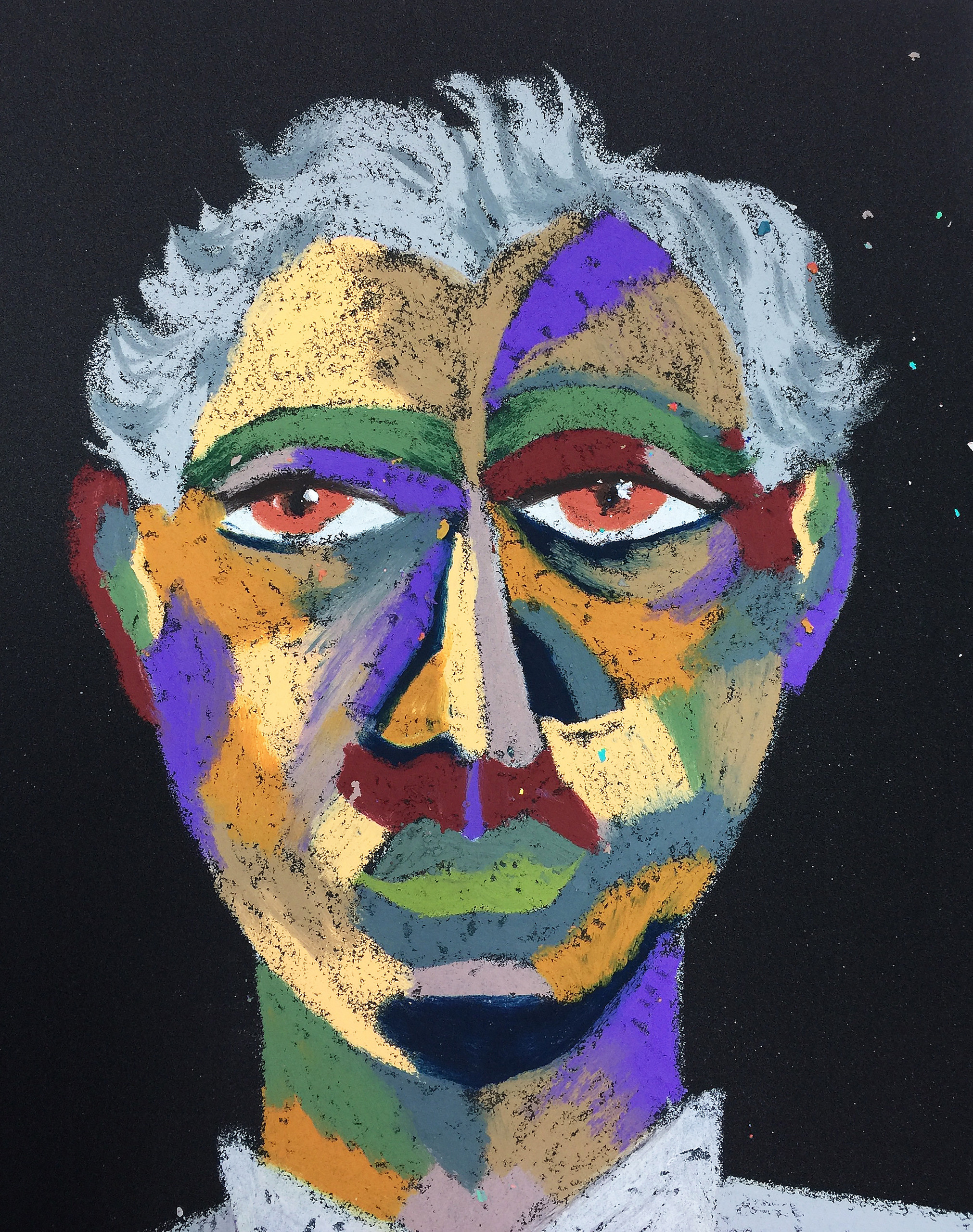 Title: Military Material: Oil pastel, sandpaper Size: 28 x 23 cm Название: Военный  Материал: масляная пастель, наждачная бумага  Размер: 28 х 23 см