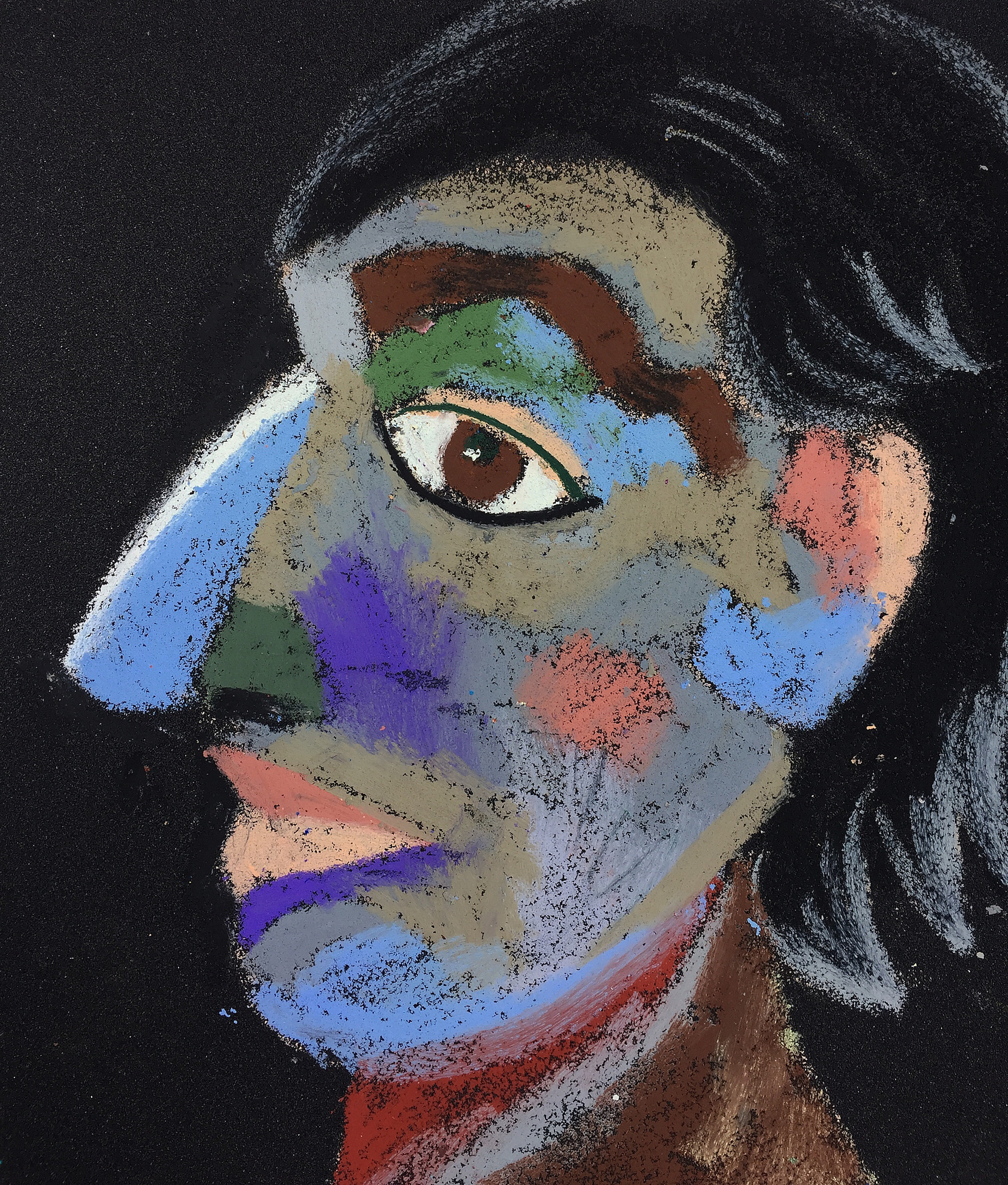 Title: Georgian Material: Oil Pastel, Sandpaper Size: 28 x 23 cm Название:  Грузин  Материал: масляная пастель, наждачная бумага  Размер: 28 х 23 см