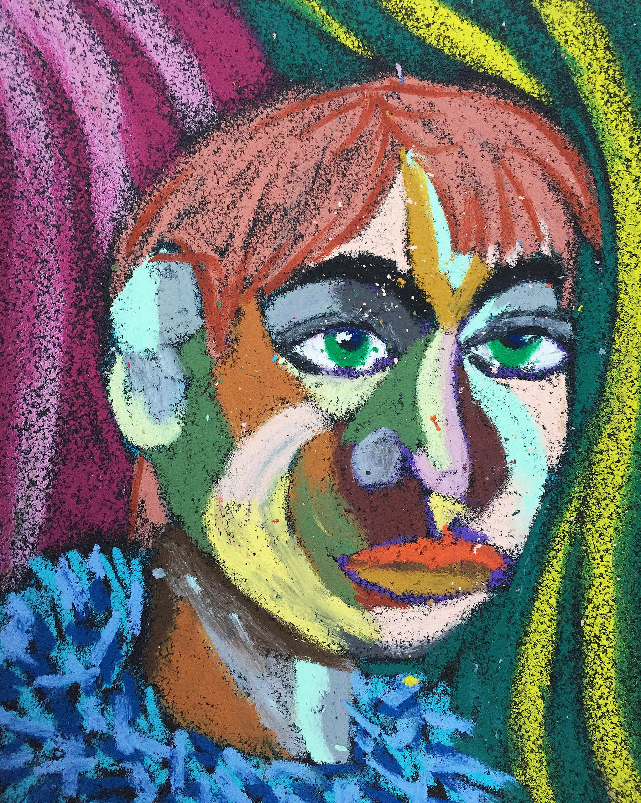 Title: Circus Boy Material: Oil Pastel, Sandpaper Size: 28 x 23 cm Название: Цирковой парень   Материал: масляная пастель, наждачная бумага  Размер: 28 х 23 см 