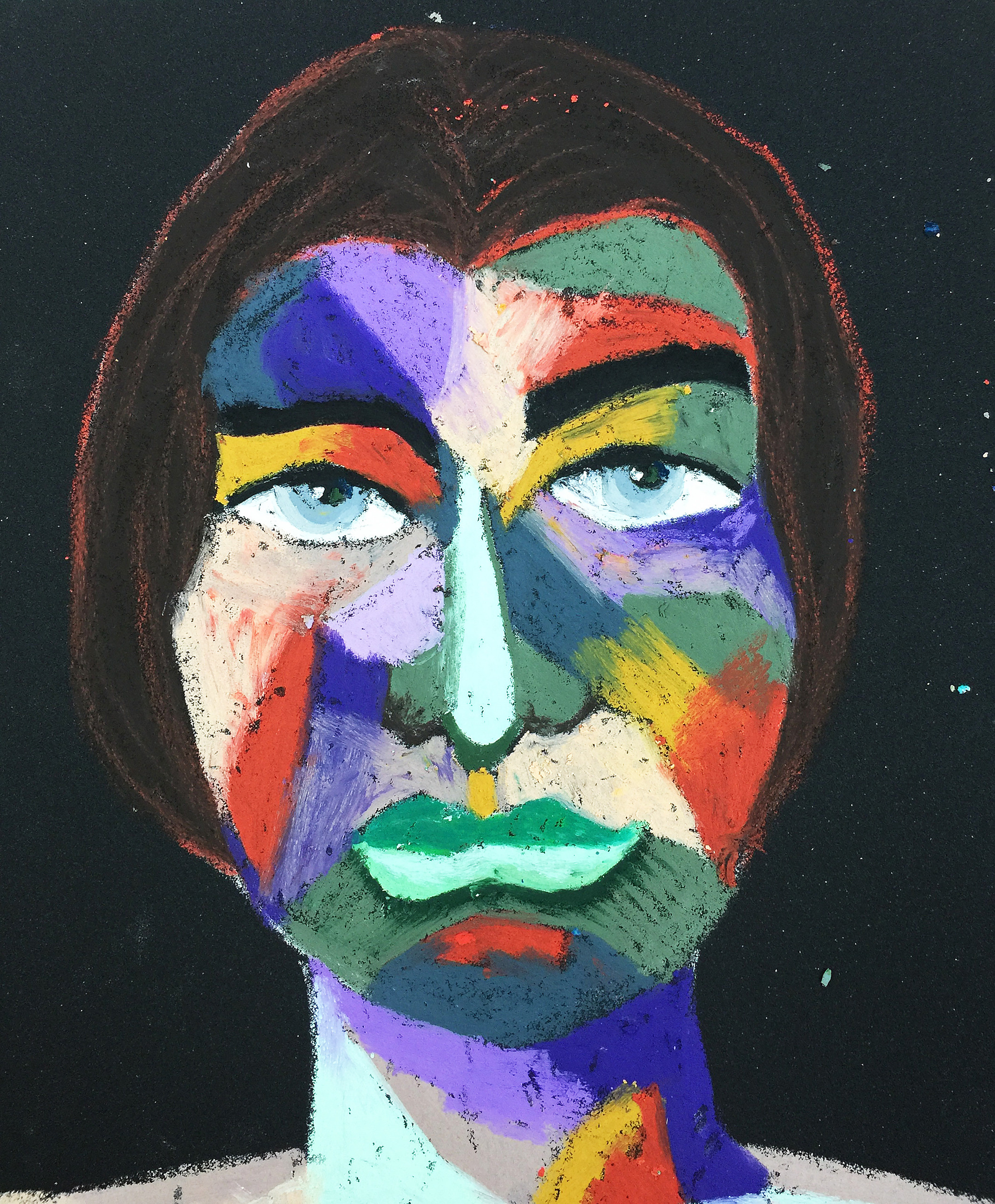 Title: Intellectual Lady Material: Oil pastel, sandpaper Size: 28 x 23 cm Название: Интеллектуалка   Материал: масляная пастель, наждачная бумага  Размер: 28 х 23 см