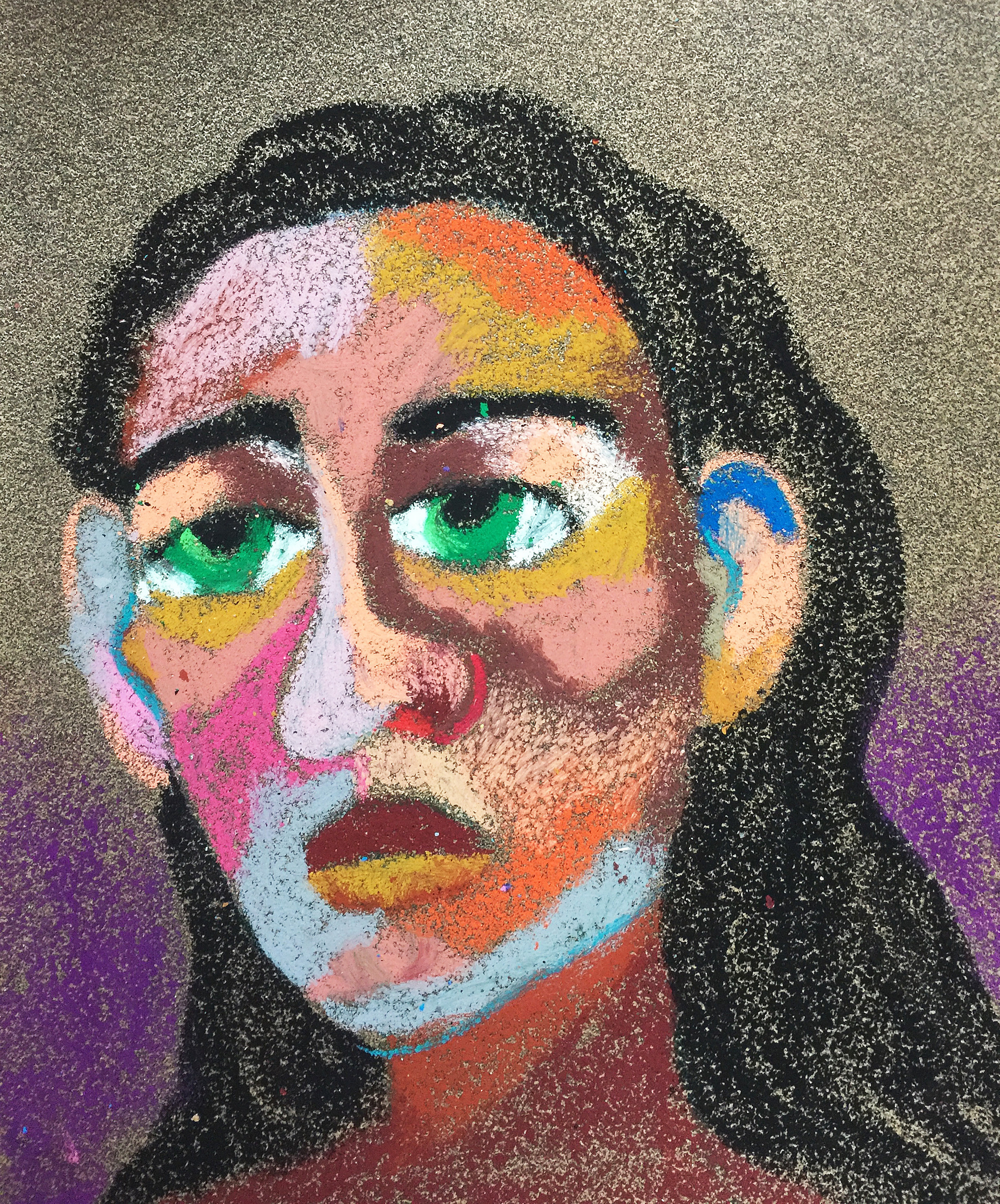 Title: Tarzan Material: oil pastel, sandpaper Size: 28 x 23 cm Название:  Тарзан  Материал: масляная пастель, наждачная бумага  Размер: 28 х 23 см