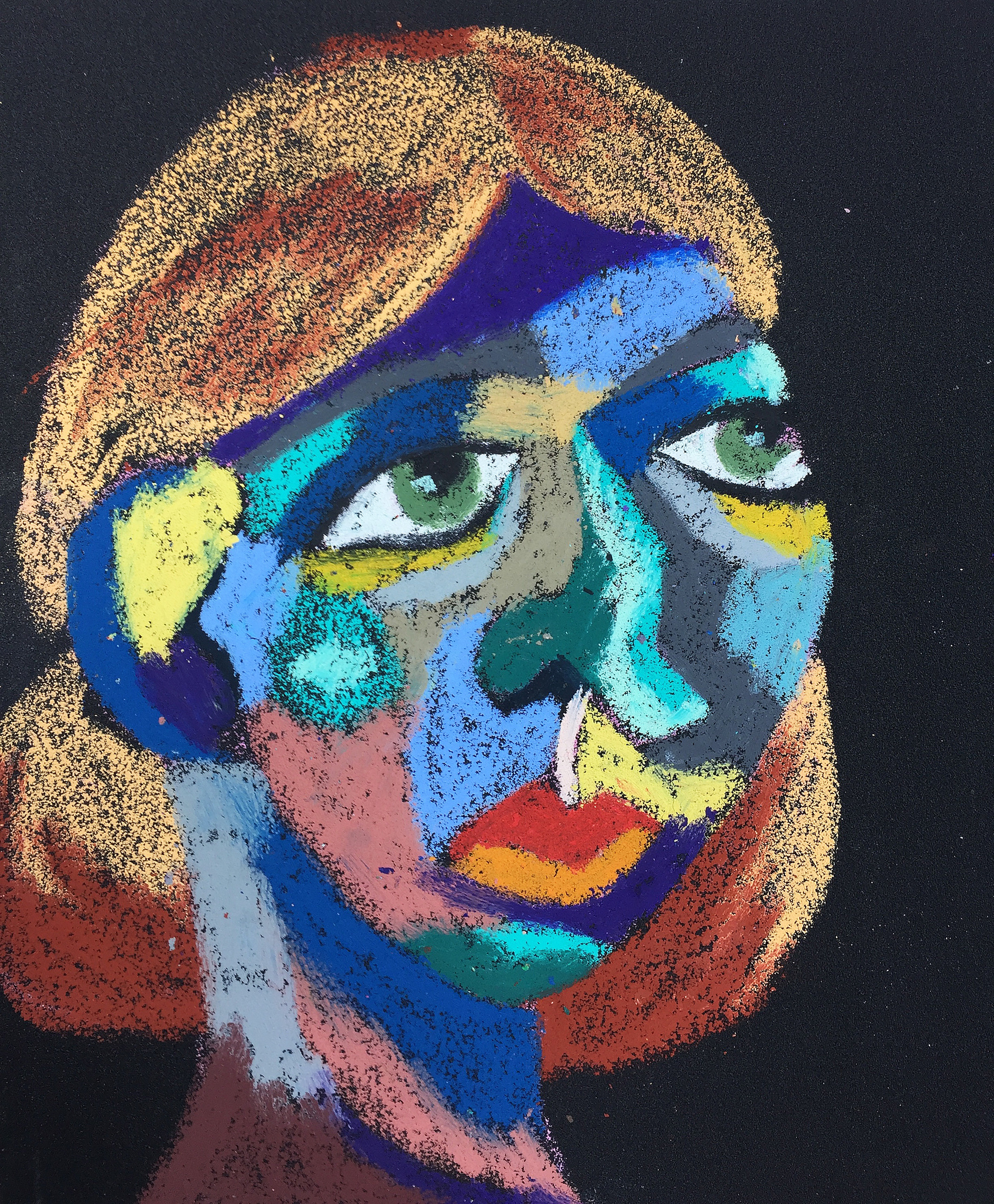 Title: Volunteer (2) Material: Oil Pastel, Sandpaper Size: 28 x 23 cm Название:  Волонтер (2)  Материал: масляная пастель, наждачная бумага  Размер: 28 х 23 см