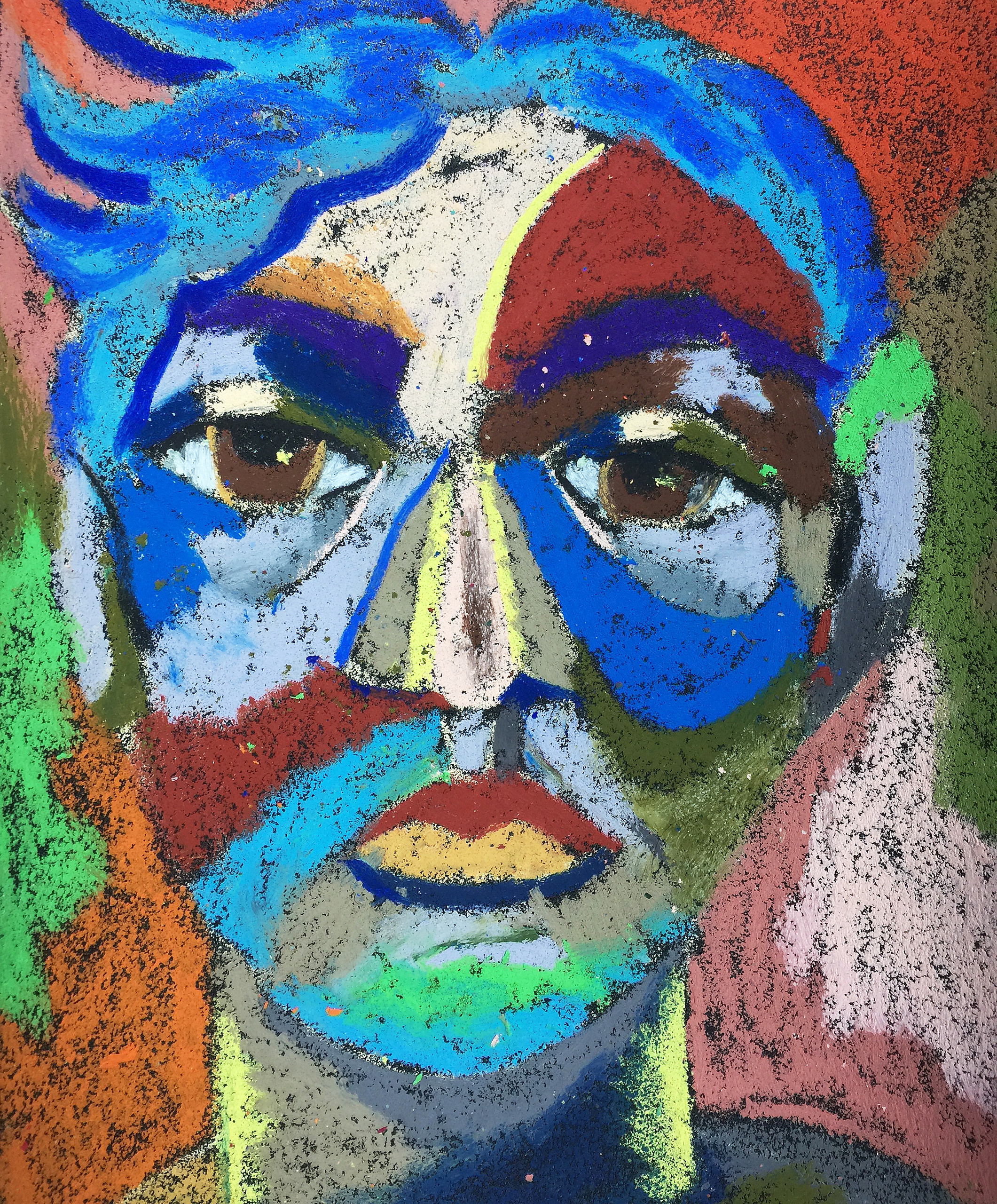Title: Intellectual Material: Oil Pastel, Sandpaper Size: 28 x 23 cm Название: Интеллигент   Материал: масляная пастель, наждачная бумага  Размер: 28 х 23 см