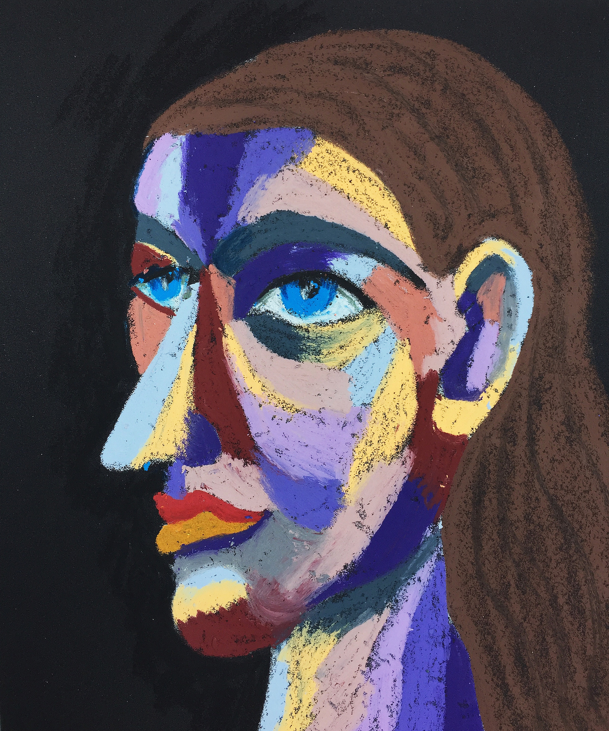 Title: Cook Material: Oil pastel, sandpaper Size: 28 x 23 cm Название: Кухарка   Материал: масляная пастель, наждачная бумага  Размер: 28 х 23 см