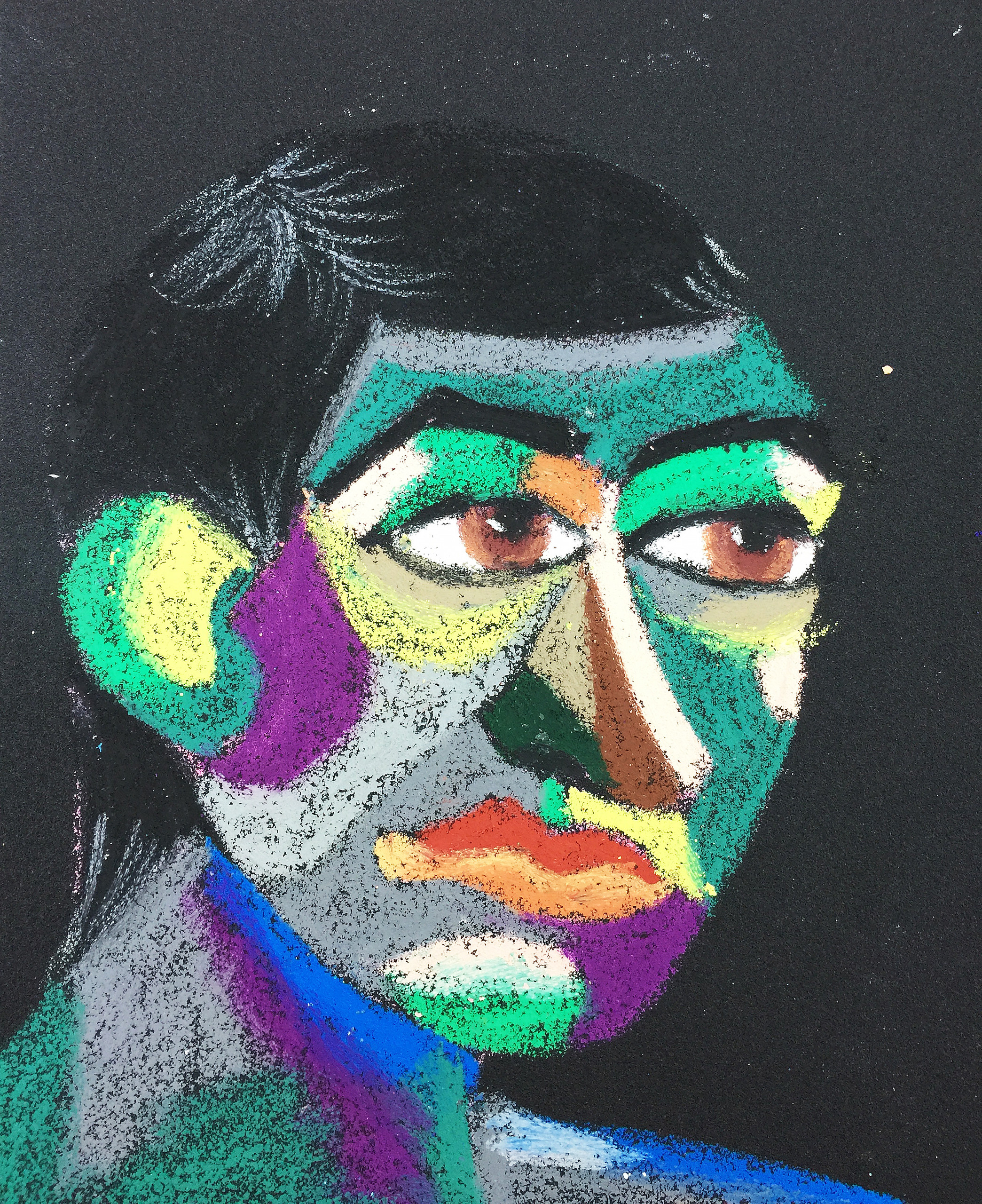 Title: Guy Material: Oil pastel, sandpaper Size: 28 x 23 cm Название:  Тип  Материал: масляная пастель, наждачная бумага  Размер: 28 х 23 см