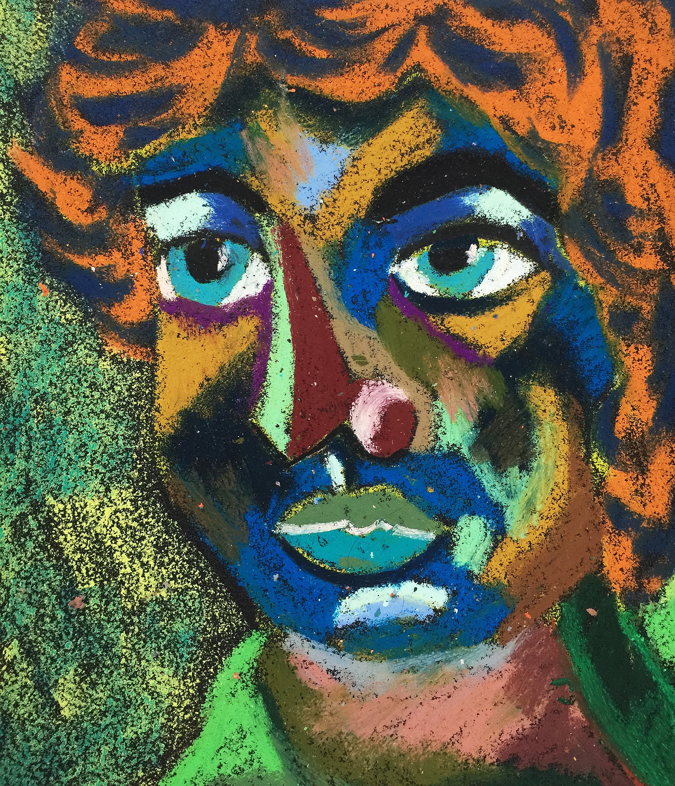 Title: Red-haired Material: oil pastel, sandpaper Size: 28 x 23 cm Название:  Рыжий  Материал: масляная пастель, наждачная бумага  Размер: 28 х 23 см