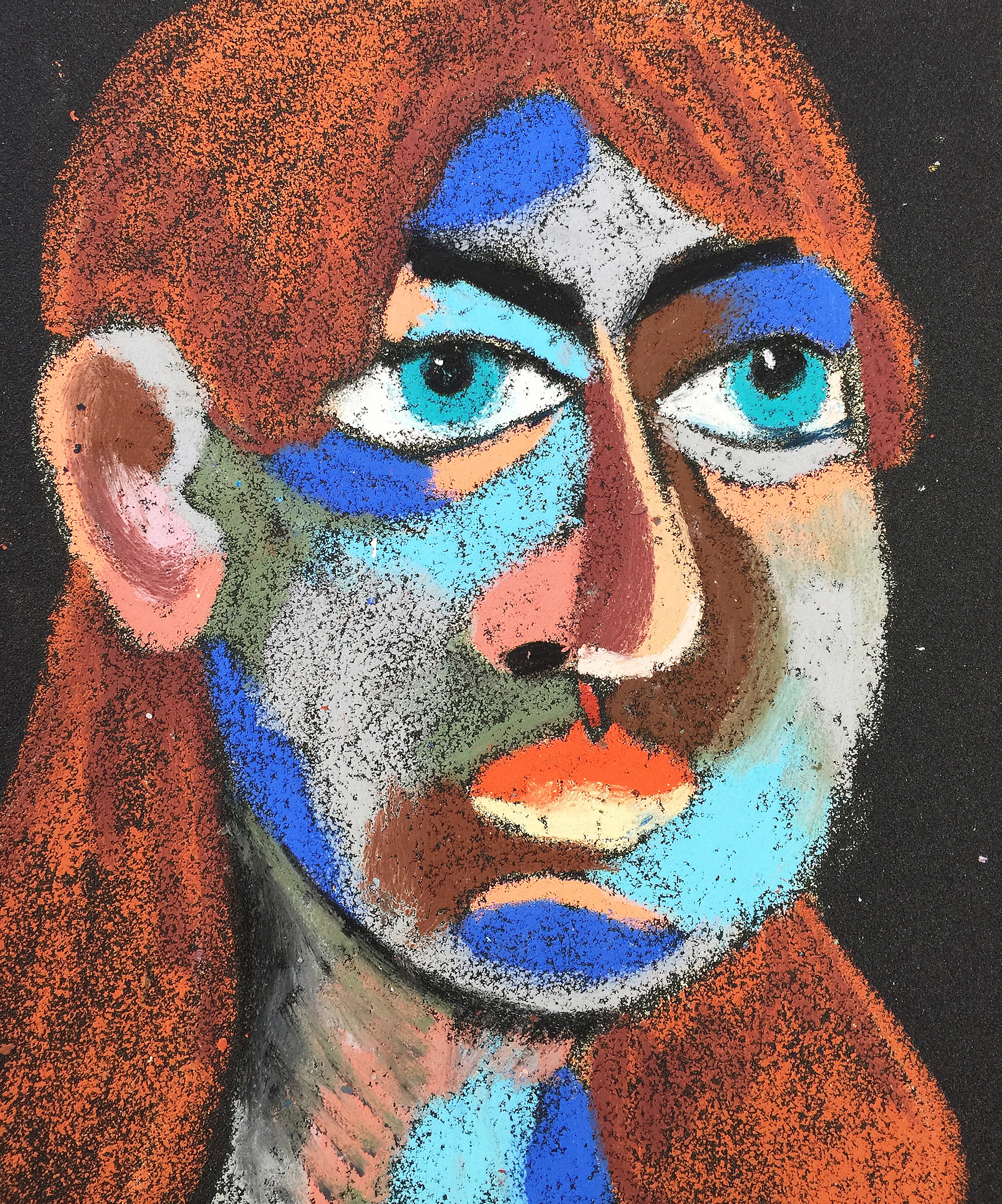 Title: Alexandra Material: Oil pastel, sandpaper Size: 28 x 23 cm Название: Александра   Материал: масляная пастель, наждачная бумага  Размер: 28 х 23 см