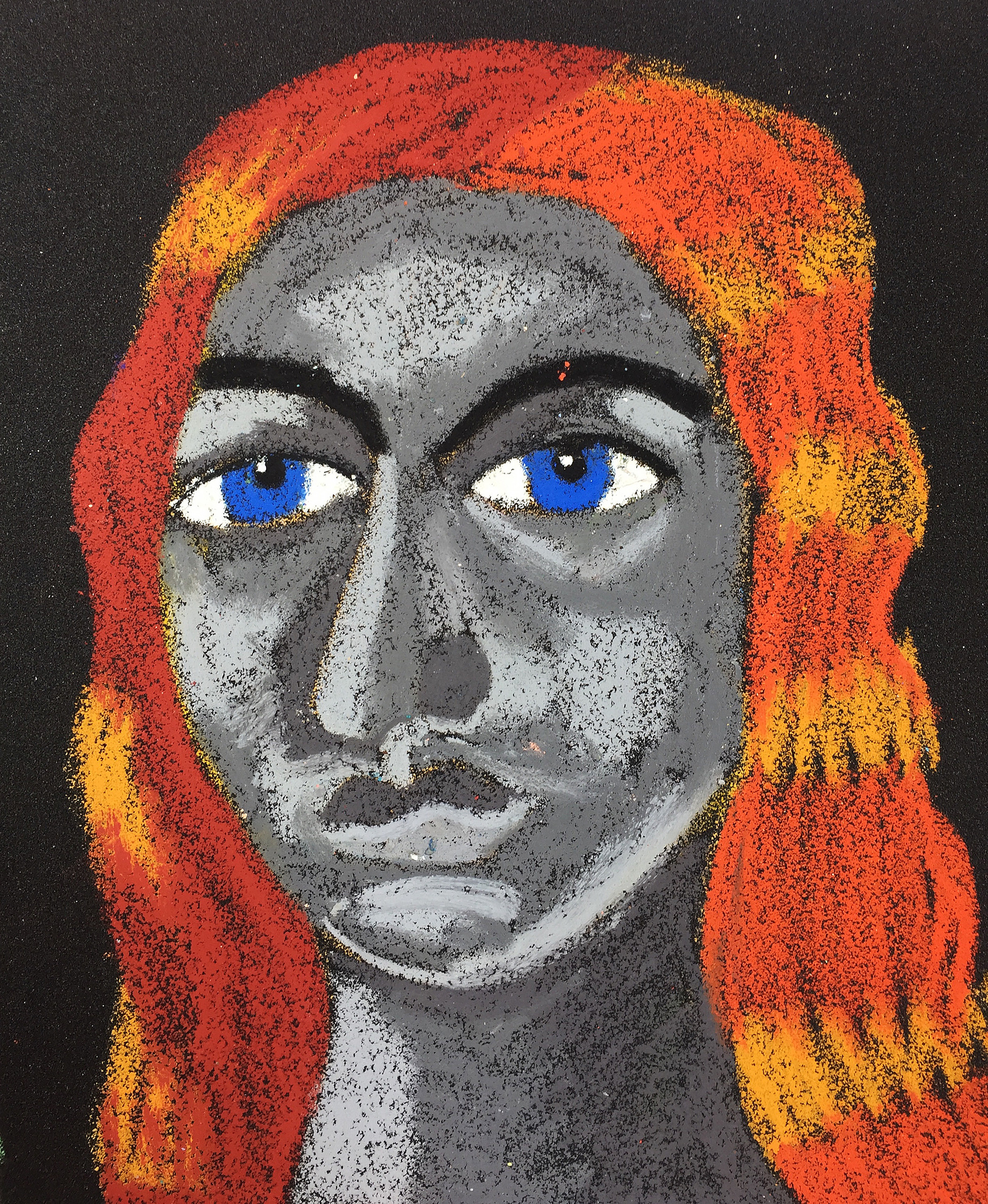 Title: Famous One Material: Oil pastel, sandpaper Size: 28 x 23 cm Название:  Известная  Материал: масляная пастель, наждачная бумага  Размер: 28 х 23 см