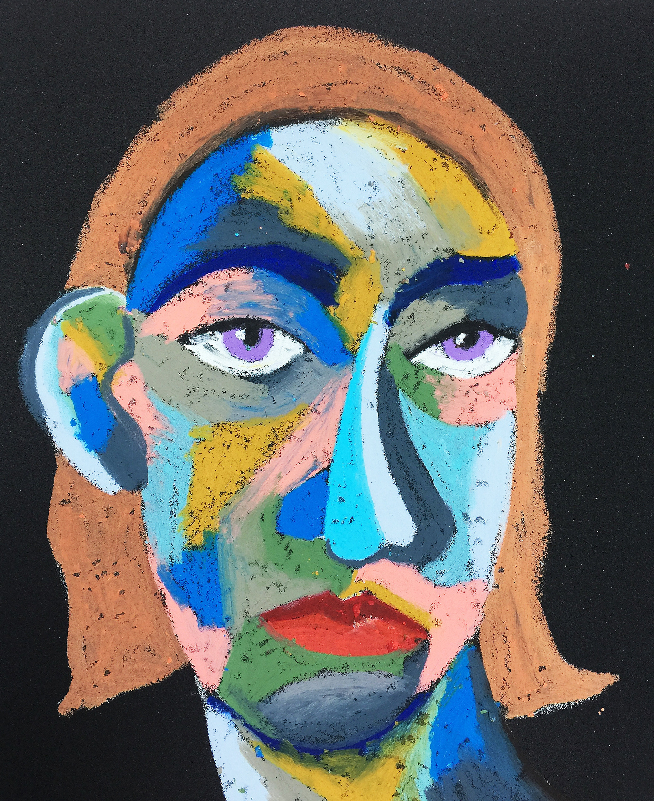 Title: Larisa Material: Oil pastel, sandpaper Size: 28 x 23 cm Название: Лариса    Материал: масляная пастель, наждачная бумага  Размер: 28 х 23 см