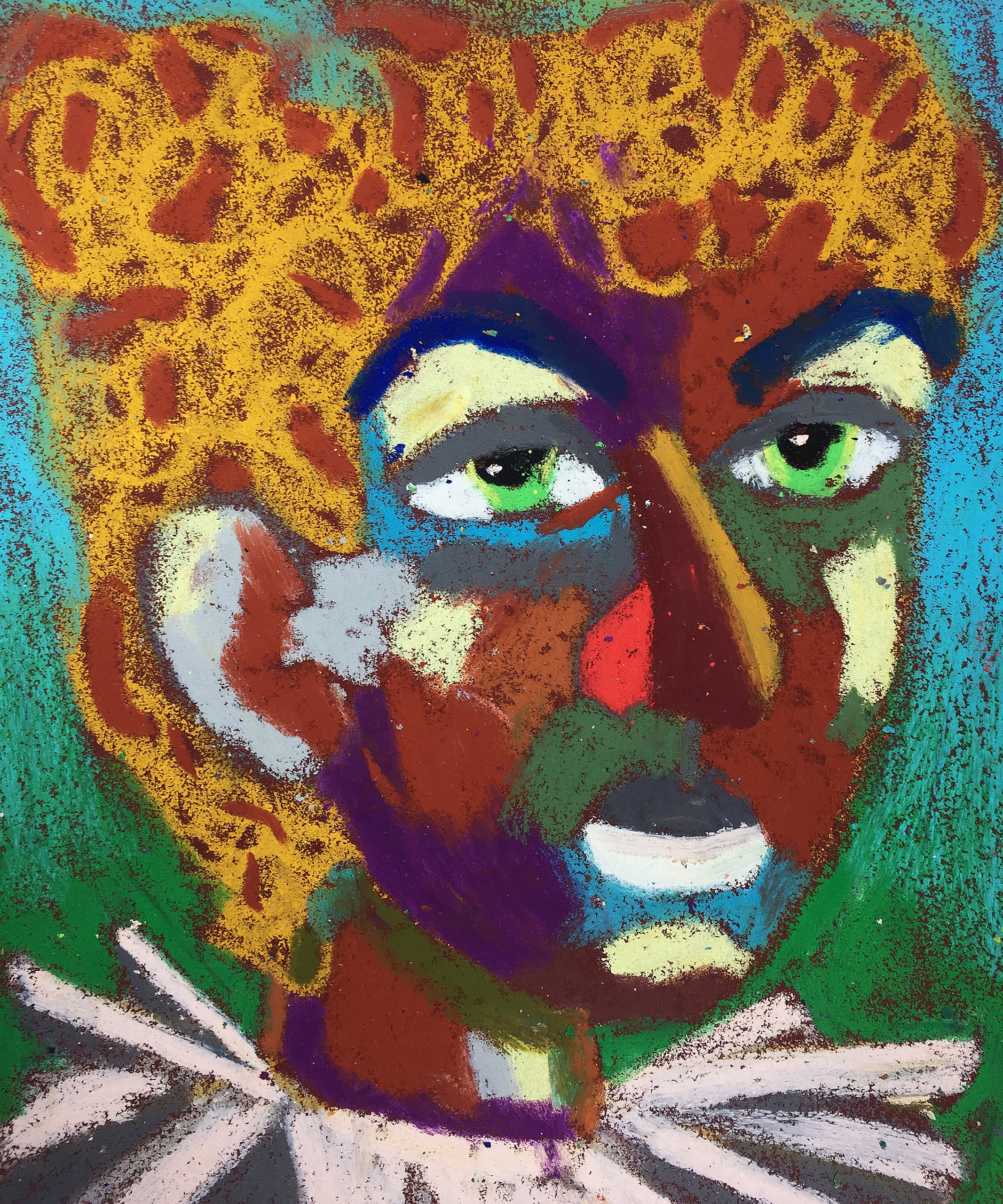 Title: Hostess Material: Oil Pastel, Sandpaper Size: 28 x 23 cm Название: Хозяйка   Материал: масляная пастель, наждачная бумага  Размер: 28 х 23 см