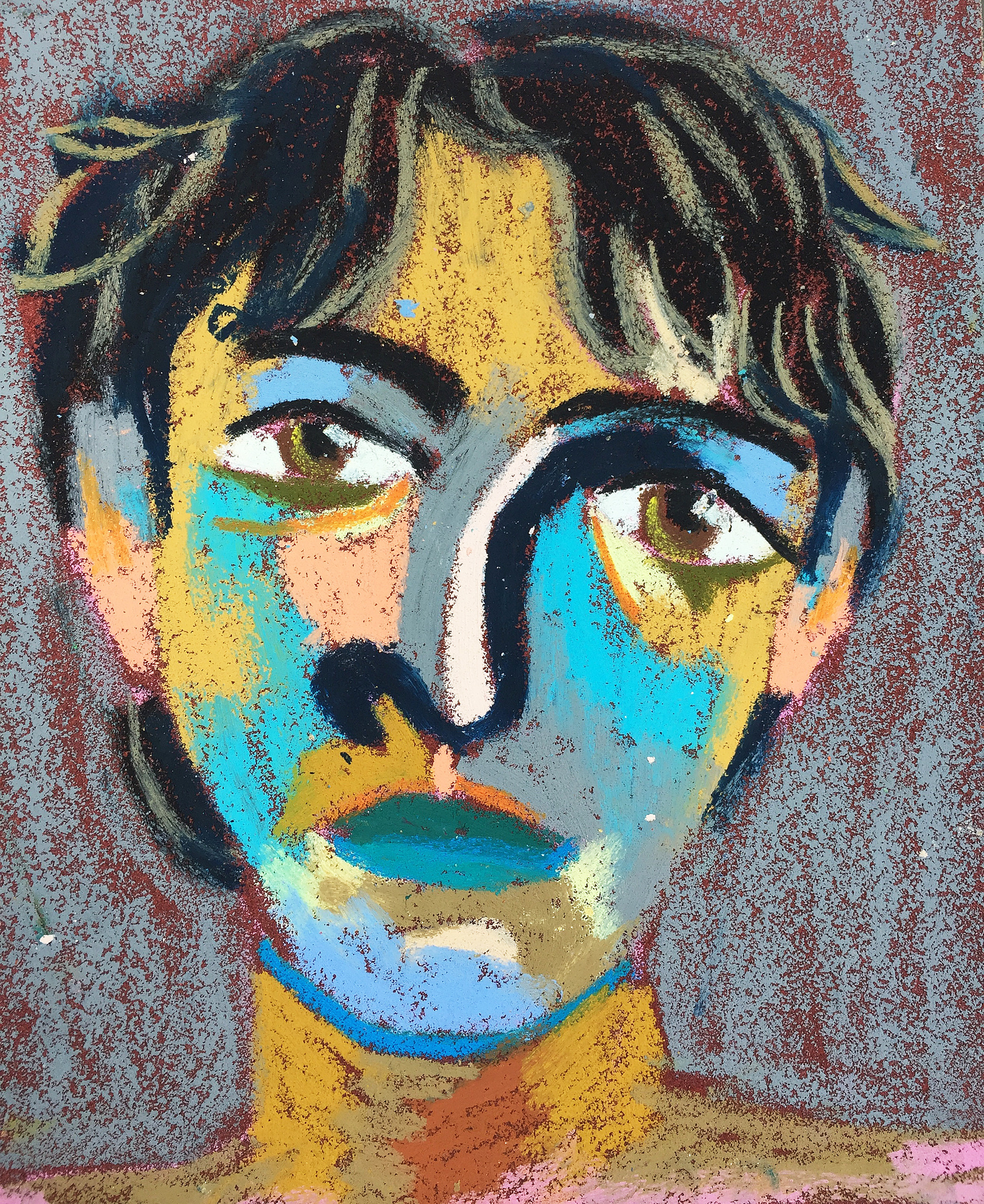 Title: Boy Material: Oil Pastel, Sandpaper Size: 28 x 23 cm Название:  Мальчик  Материал: масляная пастель, наждачная бумага  Размер: 28 х 23 см