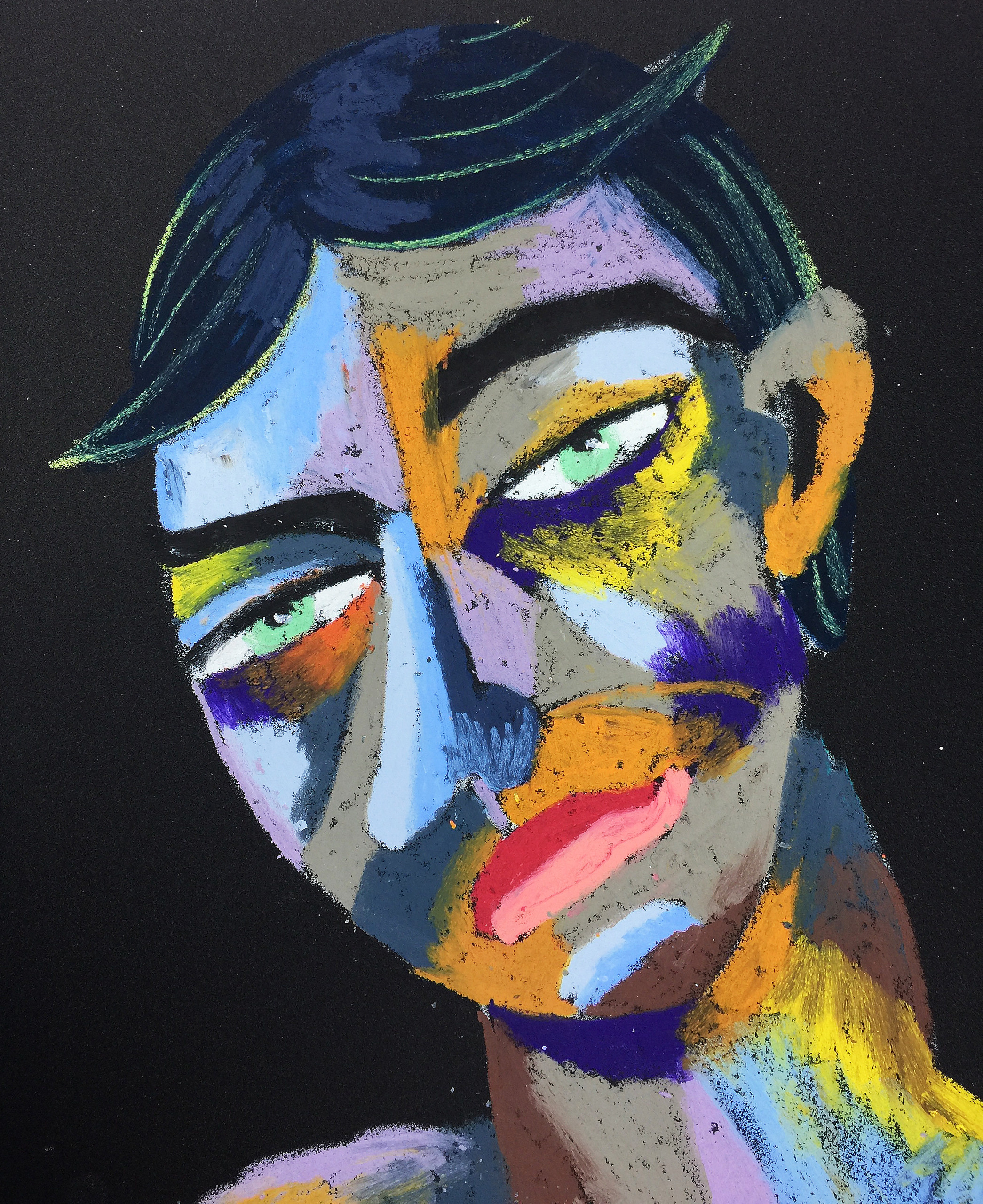 Title: Blissful Material: Oil pastel, sandpaper Size: 28 x 23 cm Название: Блаженный   Материал: масляная пастель, наждачная бумага  Размер: 28 х 23 см