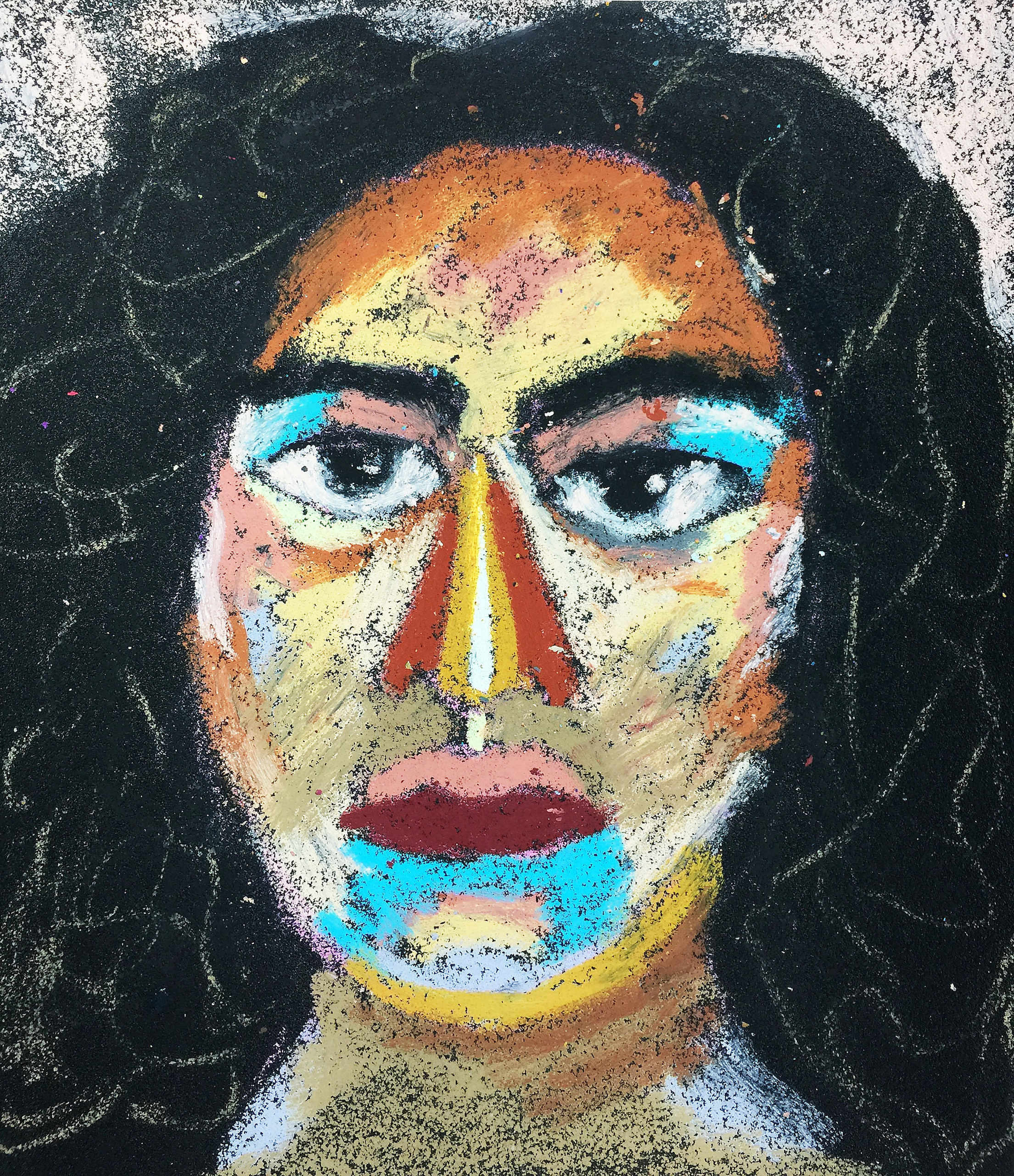 Title: Tina Material: oil pastel, sandpaper Size: 28 x 23 cm Название:  Тина  Материал: масляная пастель, наждачная бумага  Размер: 28 х 23 см