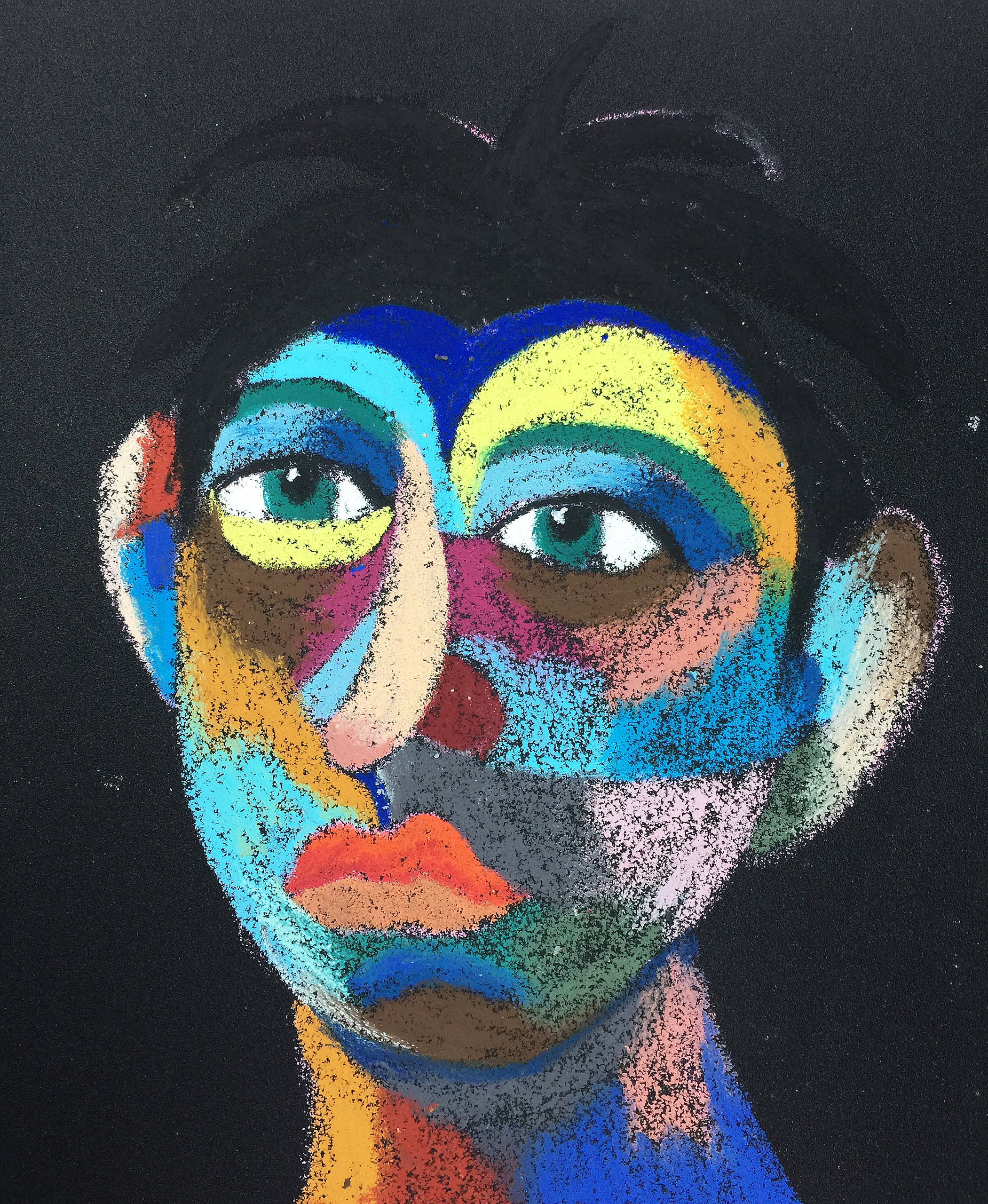 Title: Volodya Material: Oil pastel, sandpaper Size: 28 x 23 cm Название: Володя   Материал: масляная пастель, наждачная бумага  Размер: 28 х 23 см