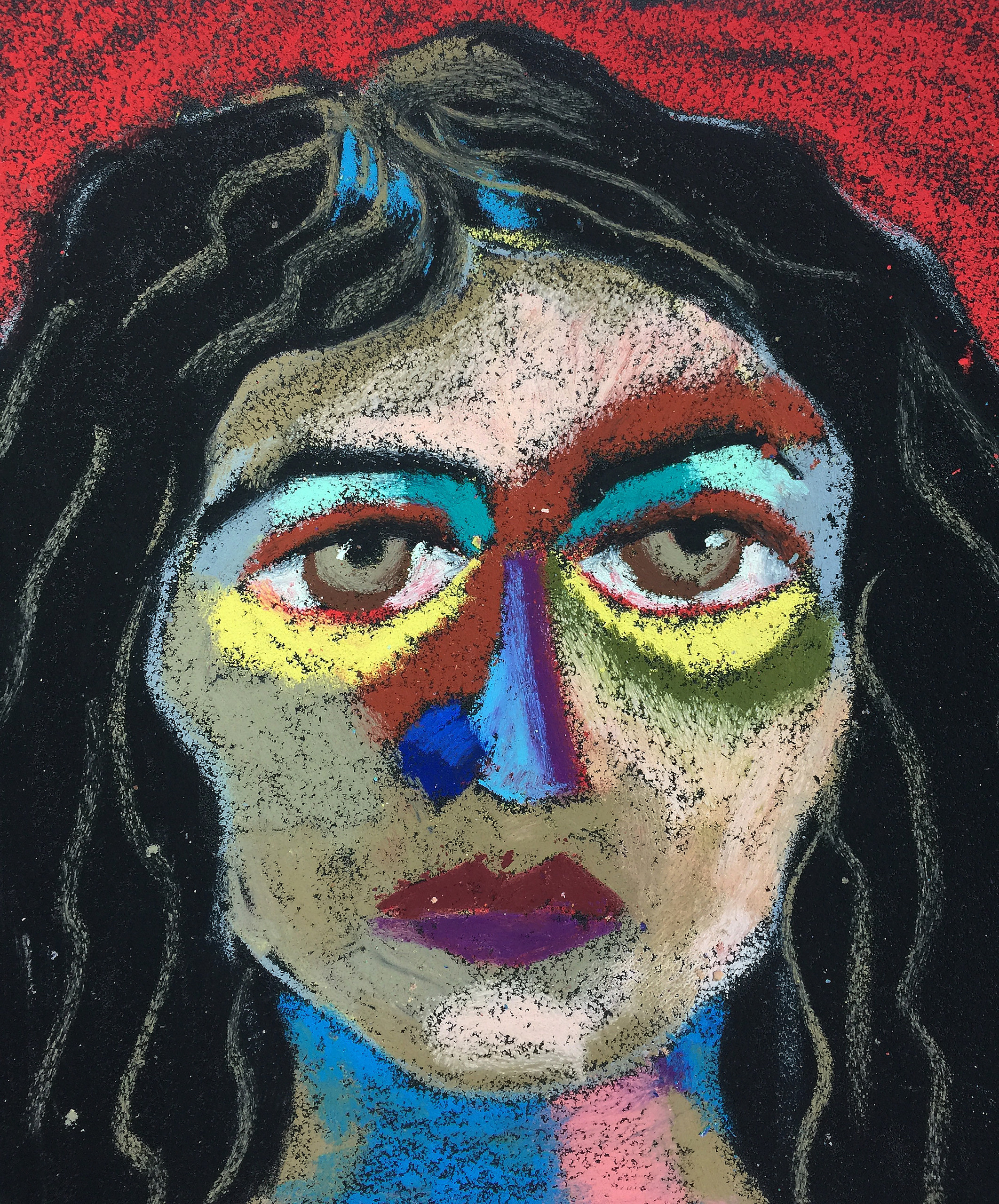 Title: Witch Material: Oil Pastel, Sandpaper Size: 28 x 23 cm Название:  Ведьма  Материал: масляная пастель, наждачная бумага  Размер: 28 х 23 см