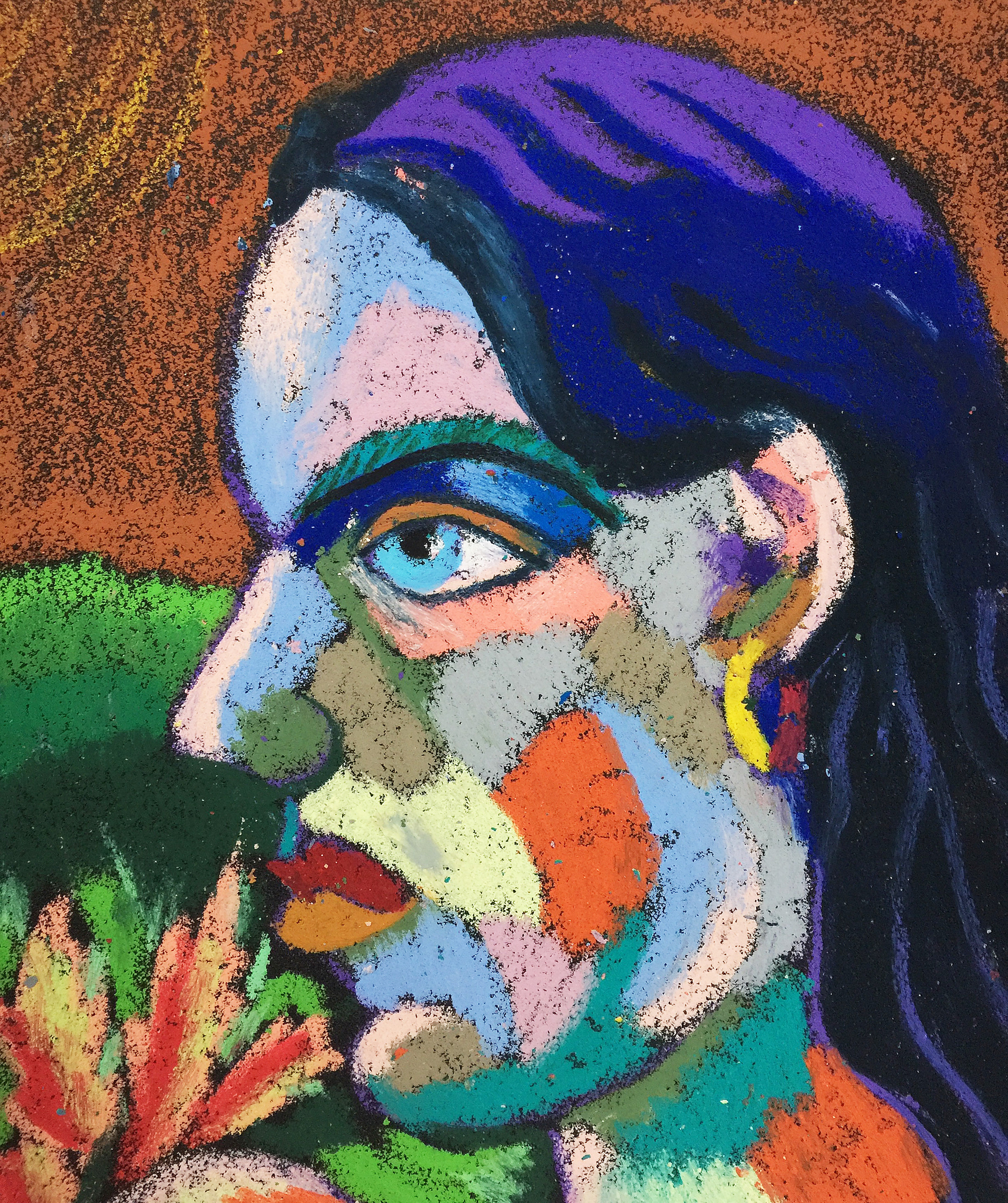 Maria Material: Oil Pastel, SandpaperSize: 28 x 23 cm