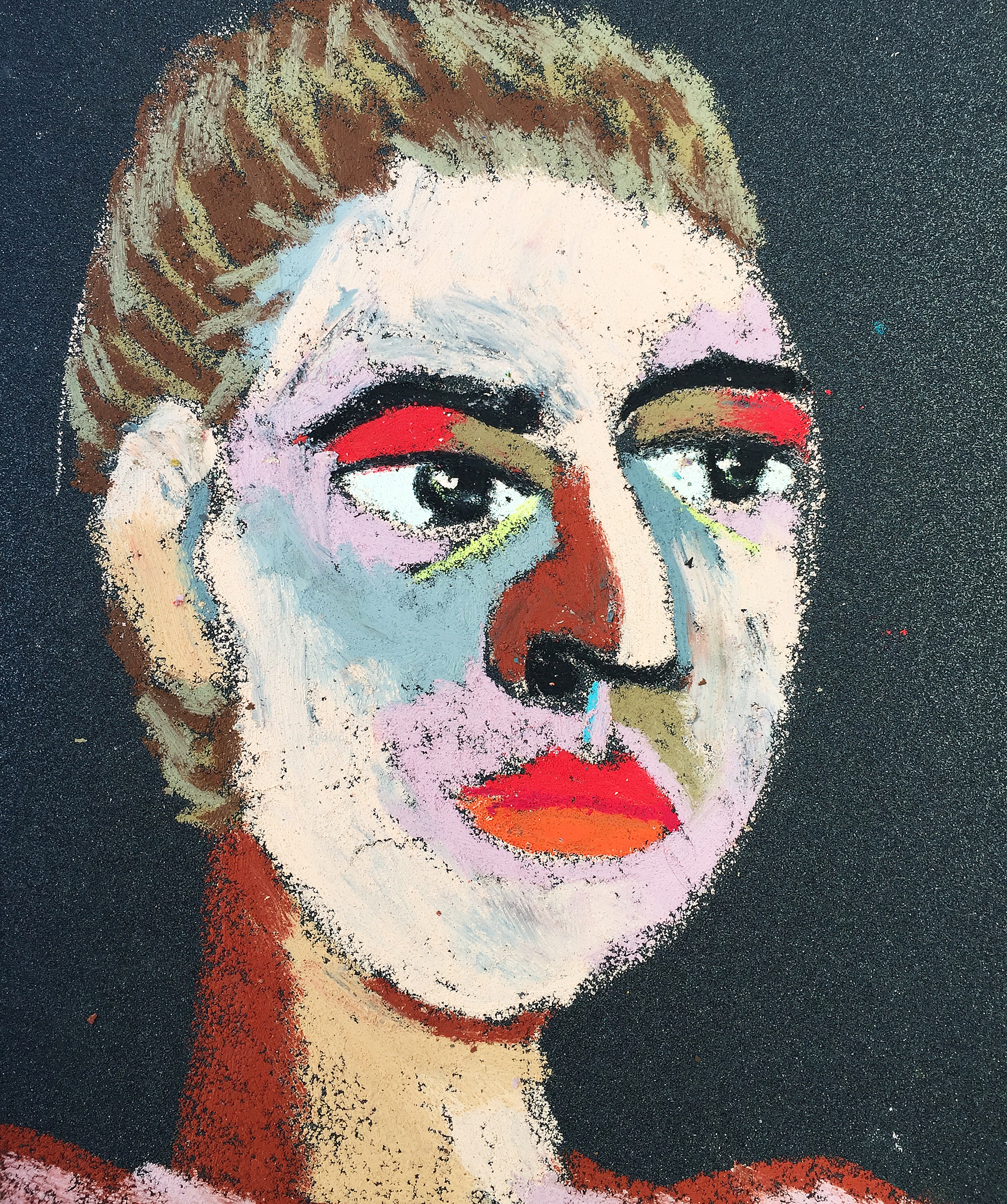 Title: Passerby Material: oil pastel, sandpaper Size: 28 x 23 cm Название: Прохожий   Материал: масляная пастель, наждачная бумага  Размер: 28 х 23 см