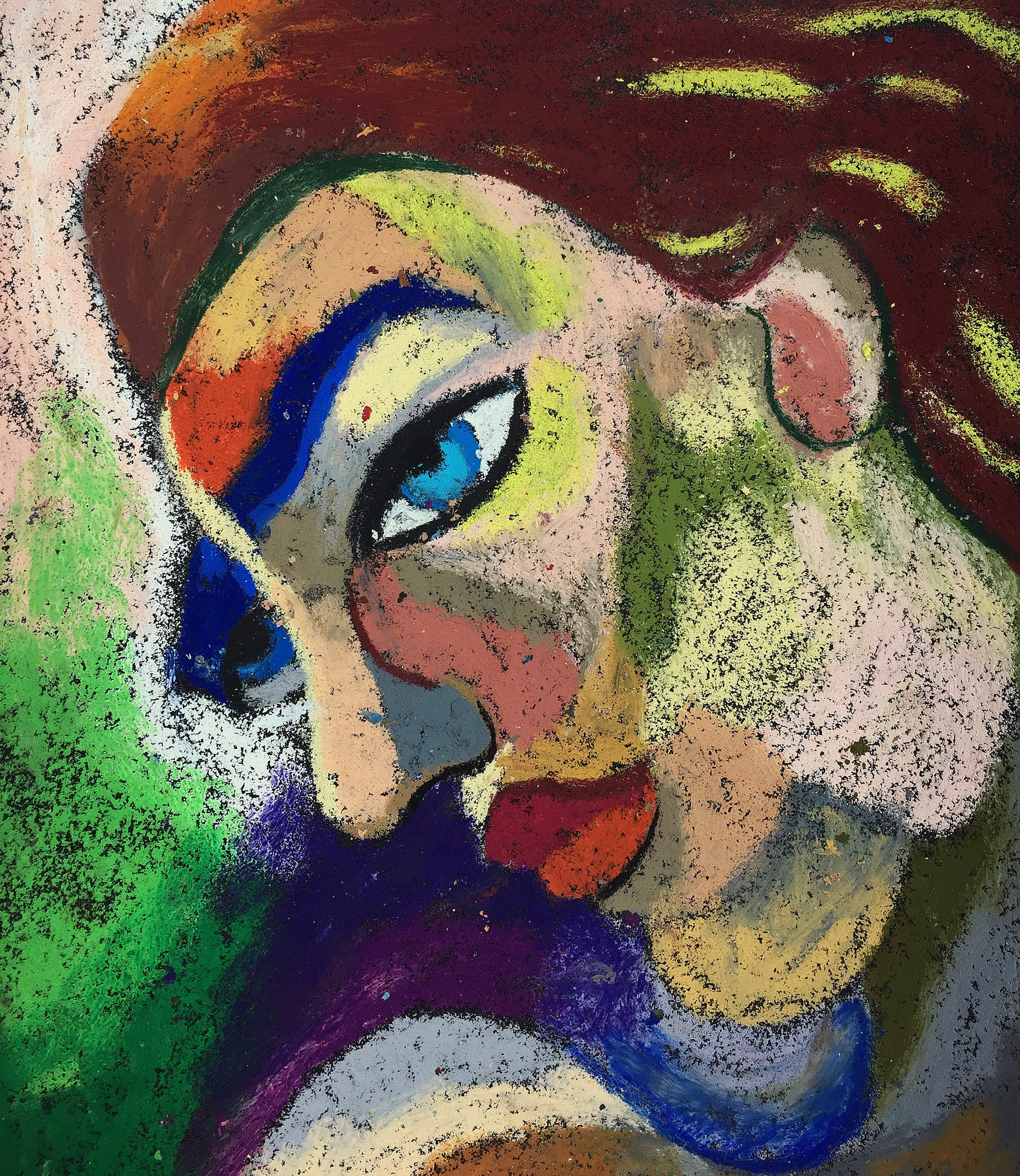 Title: Beautiful Material: Oil Pastel, Sandpaper Size: 28 x 23 cm Название: Красивая   Материал: масляная пастель, наждачная бумага  Размер: 28 х 23 см