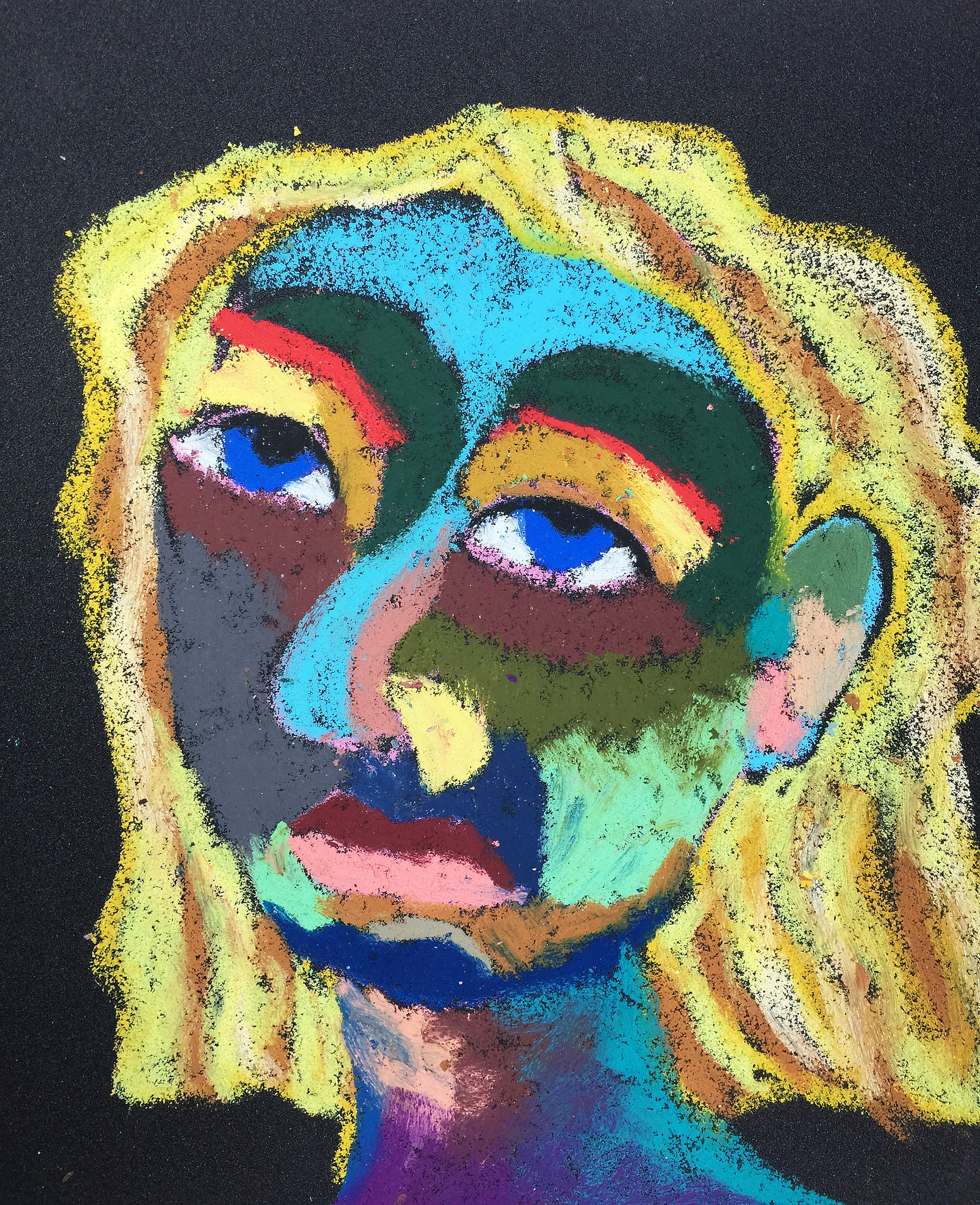 Title: Queen Bee Material: Oil Pastel, Sandpaper Size: 28 x 23 cm Название: Краля   Материал: масляная пастель, наждачная бумага  Размер: 28 х 23 см