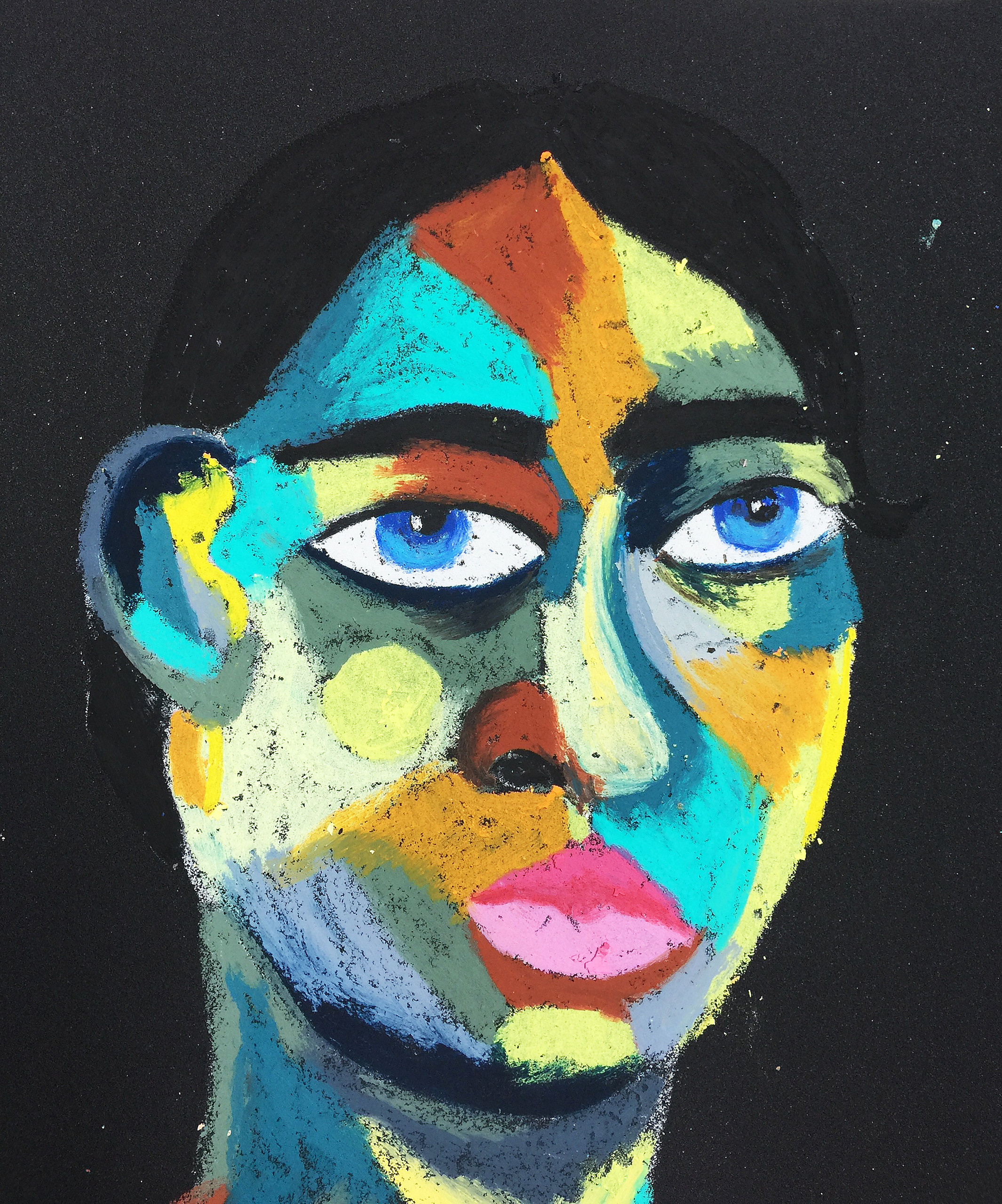 Title: Colleague Material: Oil pastel, sandpaper Size: 28 x 23 cm Название:  Коллега  Материал: масляная пастель, наждачная бумага  Размер: 28 х 23 см