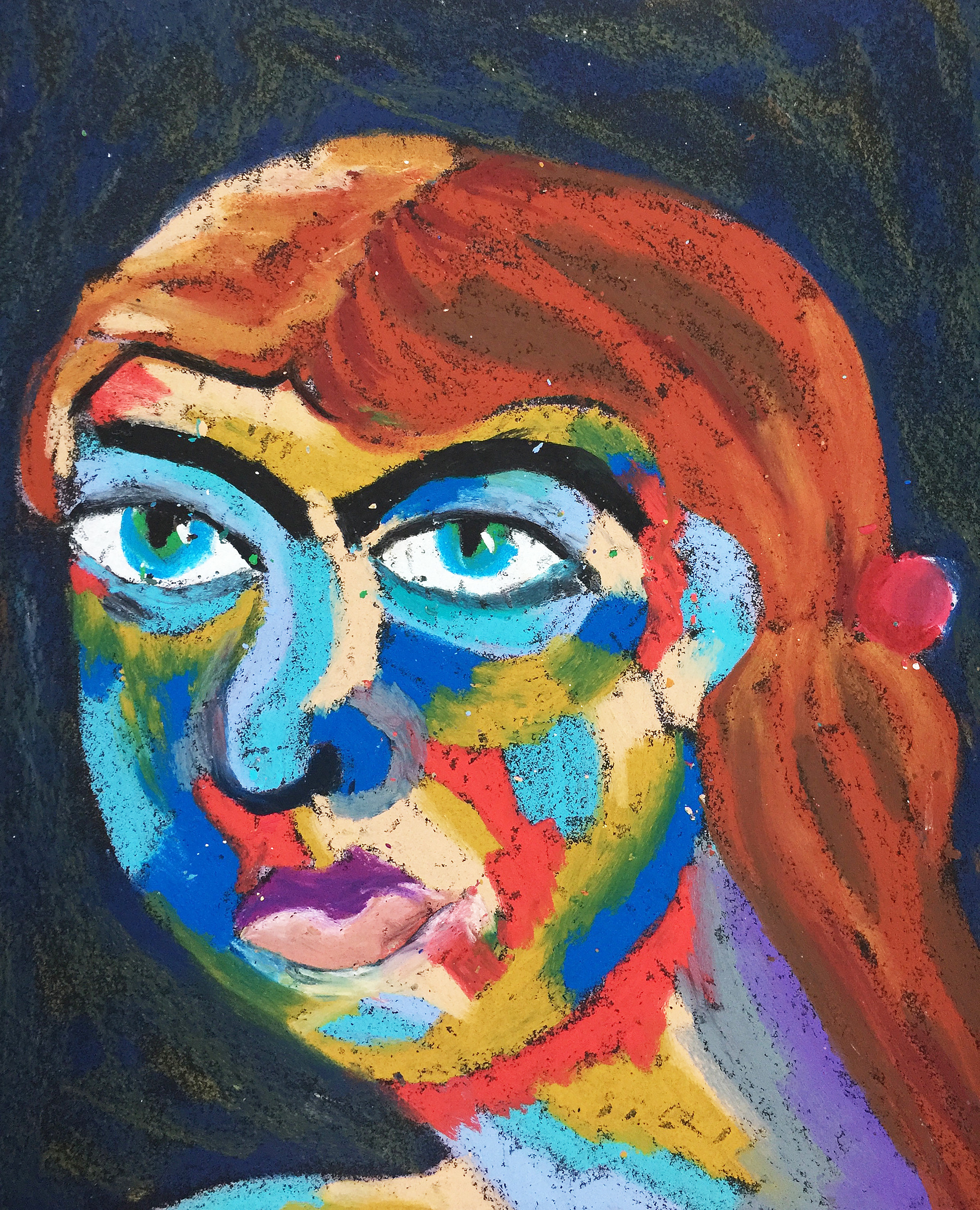 Title: Paradise Material: oil pastel, sandpaper Size: 28 x 23 cm Название: Рая   Материал: масляная пастель, наждачная бумага  Размер: 28 х 23 см 