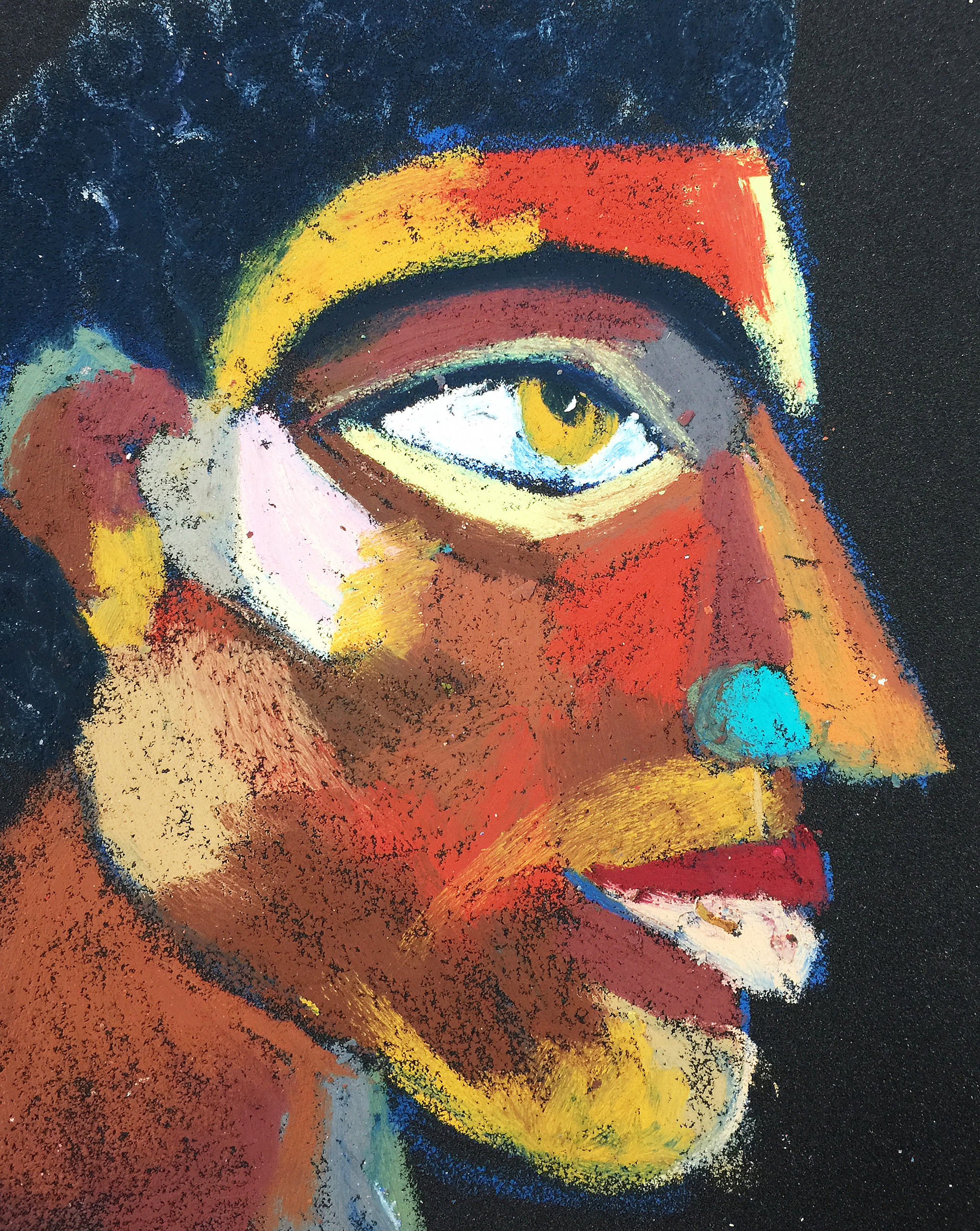 Title: Free Citizen Material: Oil pastel, sandpaper Size: 28 x 23 cm Название: Свободный гражданин   Материал: масляная пастель, наждачная бумага  Размер: 28 х 23 см