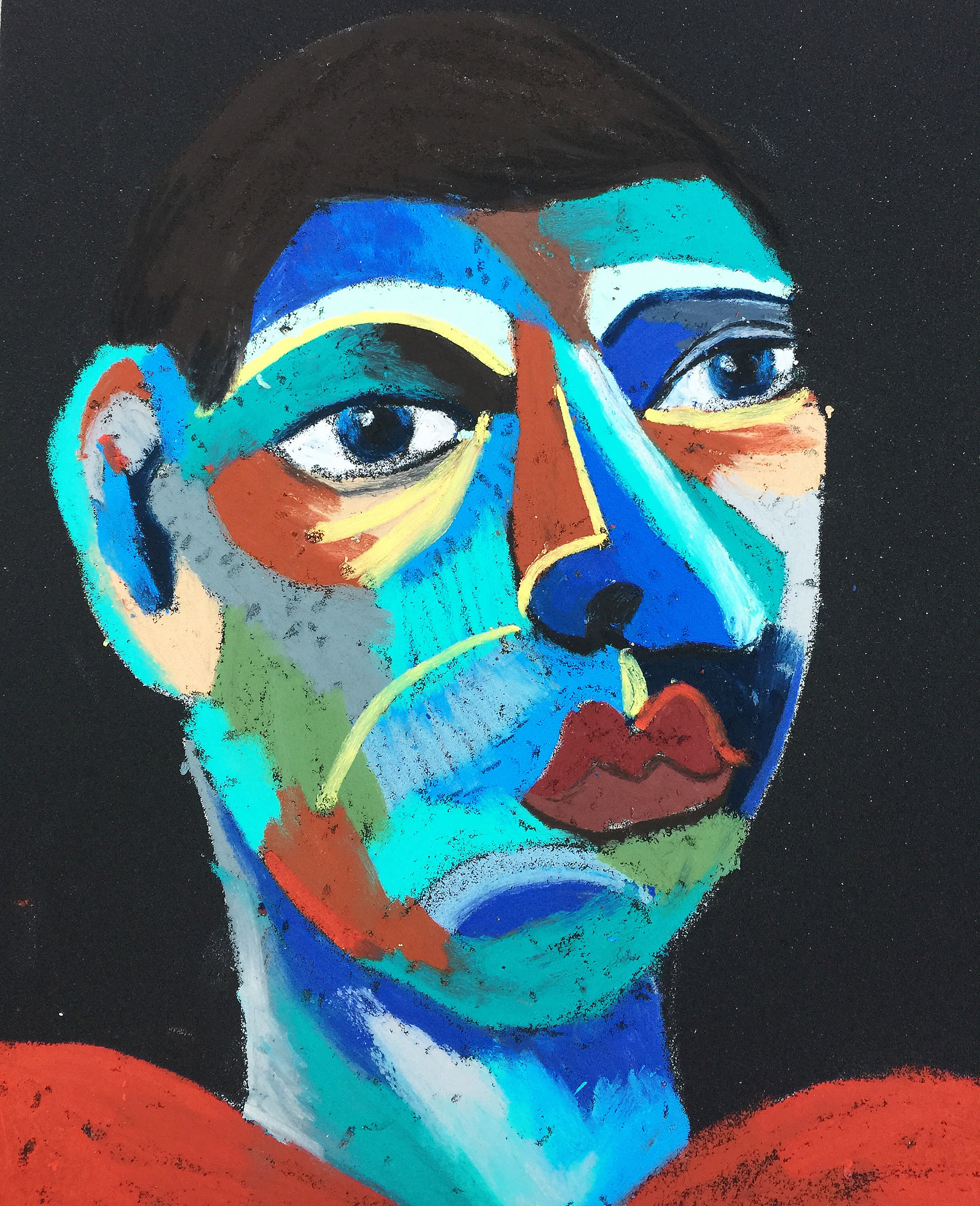 Title: Distributor Material: Oil pastel, sandpaper Size: 28 x 23 cm Название:  Дистрибьютер  Материал: масляная пастель, наждачная бумага  Размер: 28 х 23 см