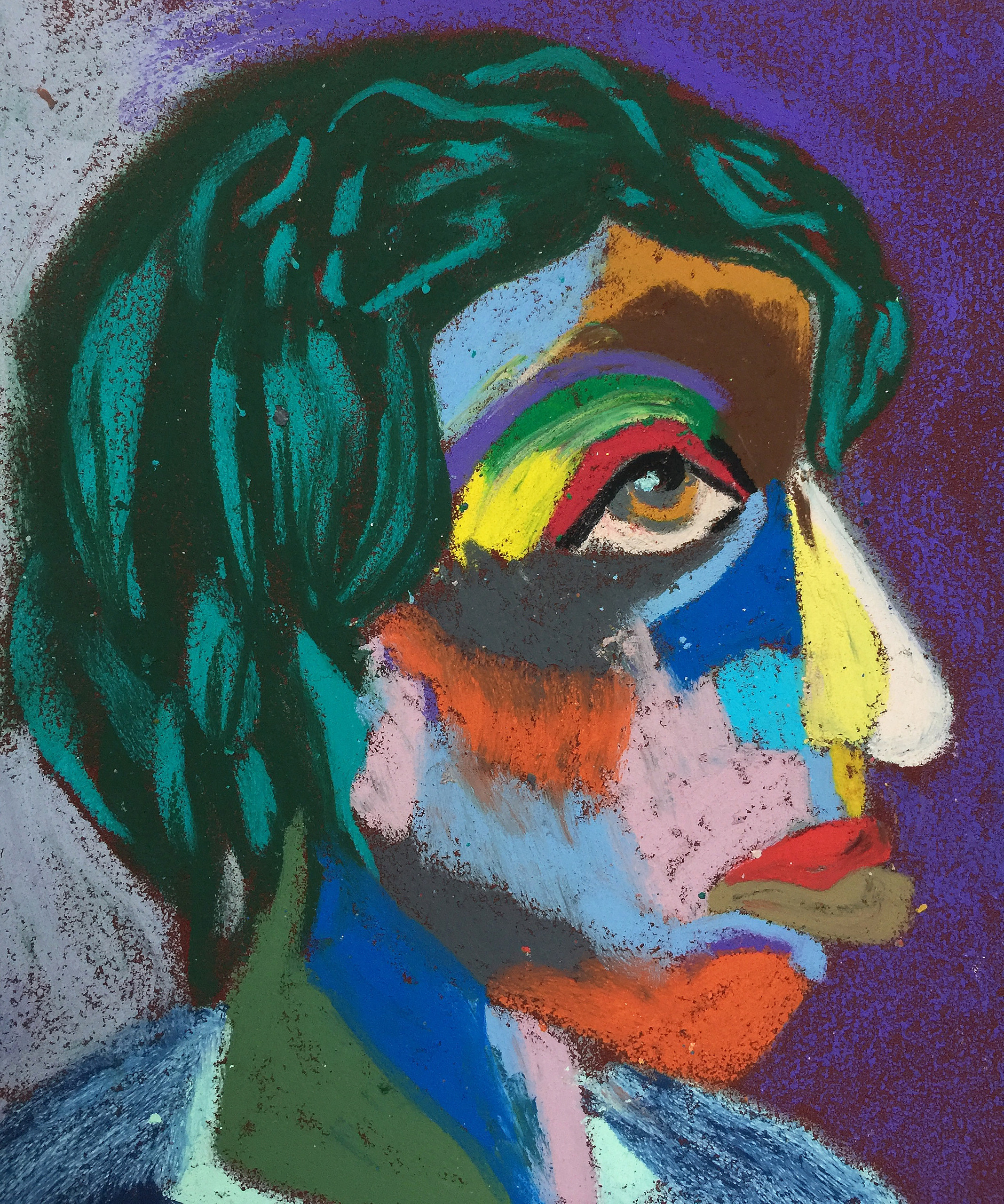 Title: Zelenkov Material: Oil Pastel, Sandpaper Size: 28 x 23 cm Название: Зеленков   Материал: масляная пастель, наждачная бумага  Размер: 28 х 23 см