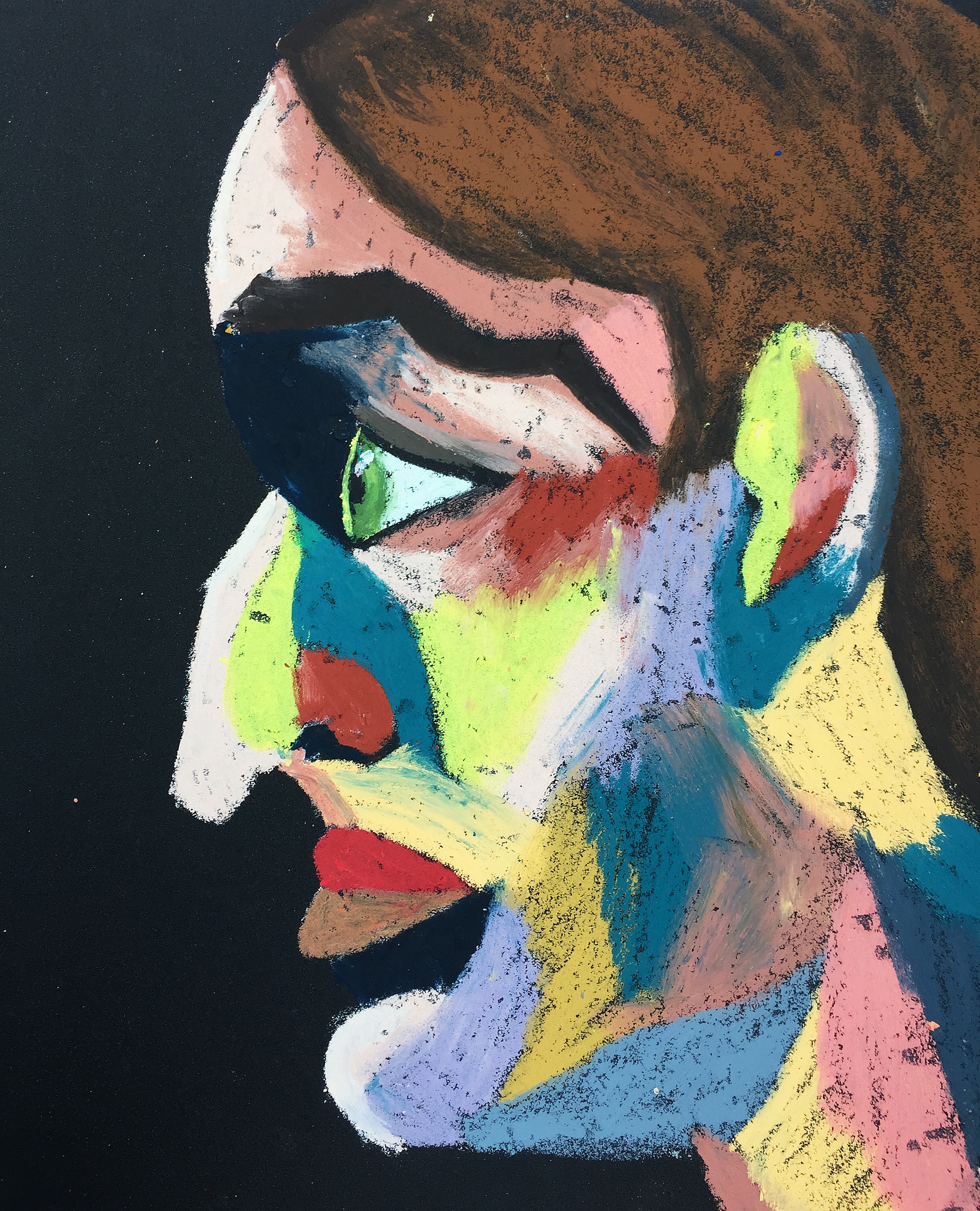 Title: Collector Material: Oil pastel, sandpaper Size: 28 x 23 cm Название:  Собиратель  Материал: масляная пастель, наждачная бумага  Размер: 28 х 23 см