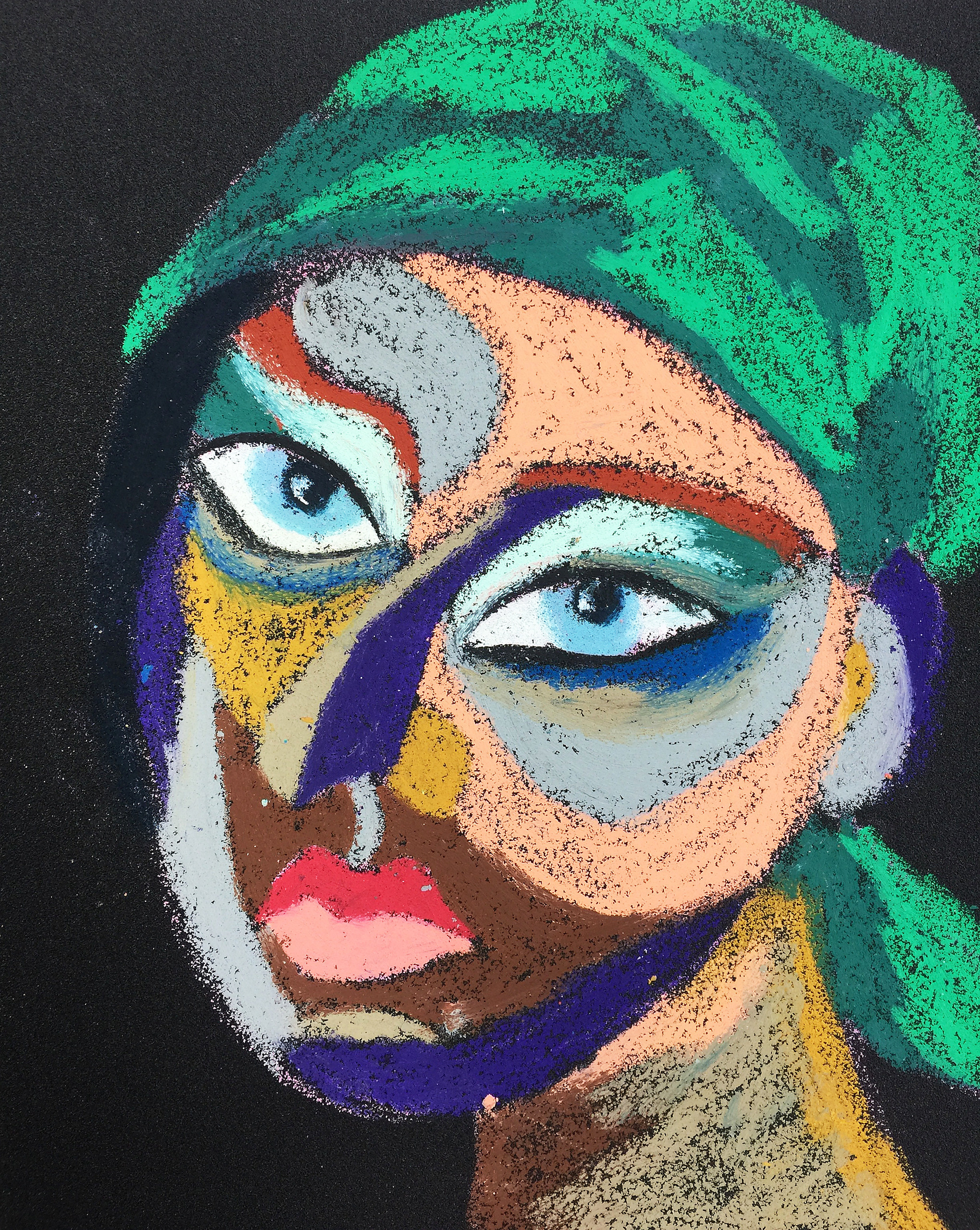Title: Mistress Material: Oil Pastel, Sandpaper Size: 28 x 23 cm Название:  Хозяйка  Материал: масляная пастель, наждачная бумага   Размер: 28 х 23 см
