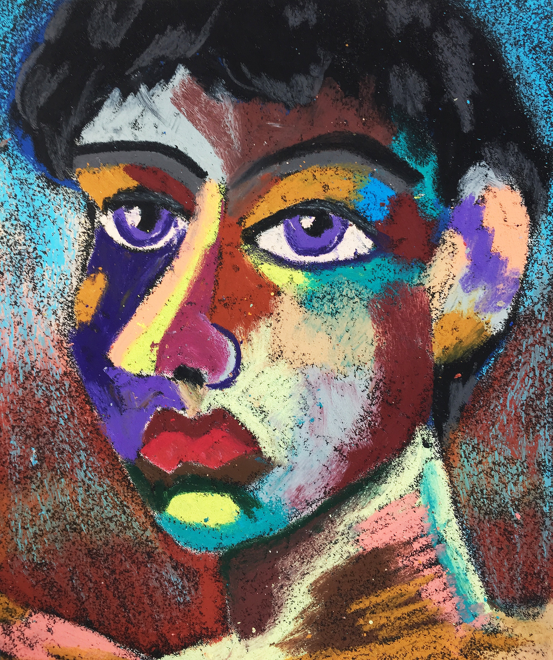 Title: Athlete Material: Oil Pastel, Sandpaper Size: 28 x 23 cm Название: Атлет   Материал: масляная пастель, наждачная бумага  Размер: 28 х 23 см