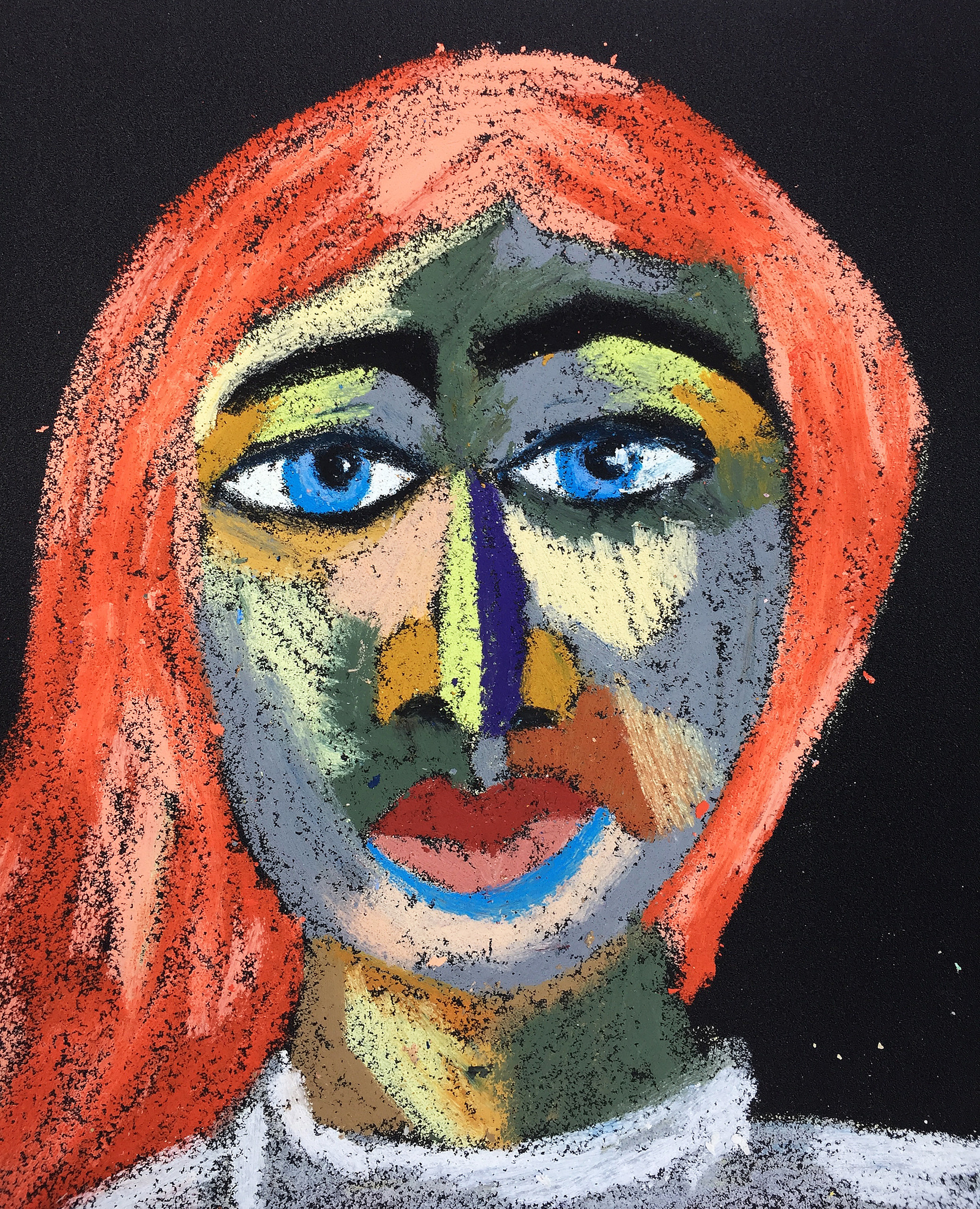 Title: Peasant Woman Material: Oil pastel, sandpaper Size: 28 x 23 cm Название:  Крестьянка  Материал: масляная пастель, наждачная бумага  Размер: 28 х 23 см 