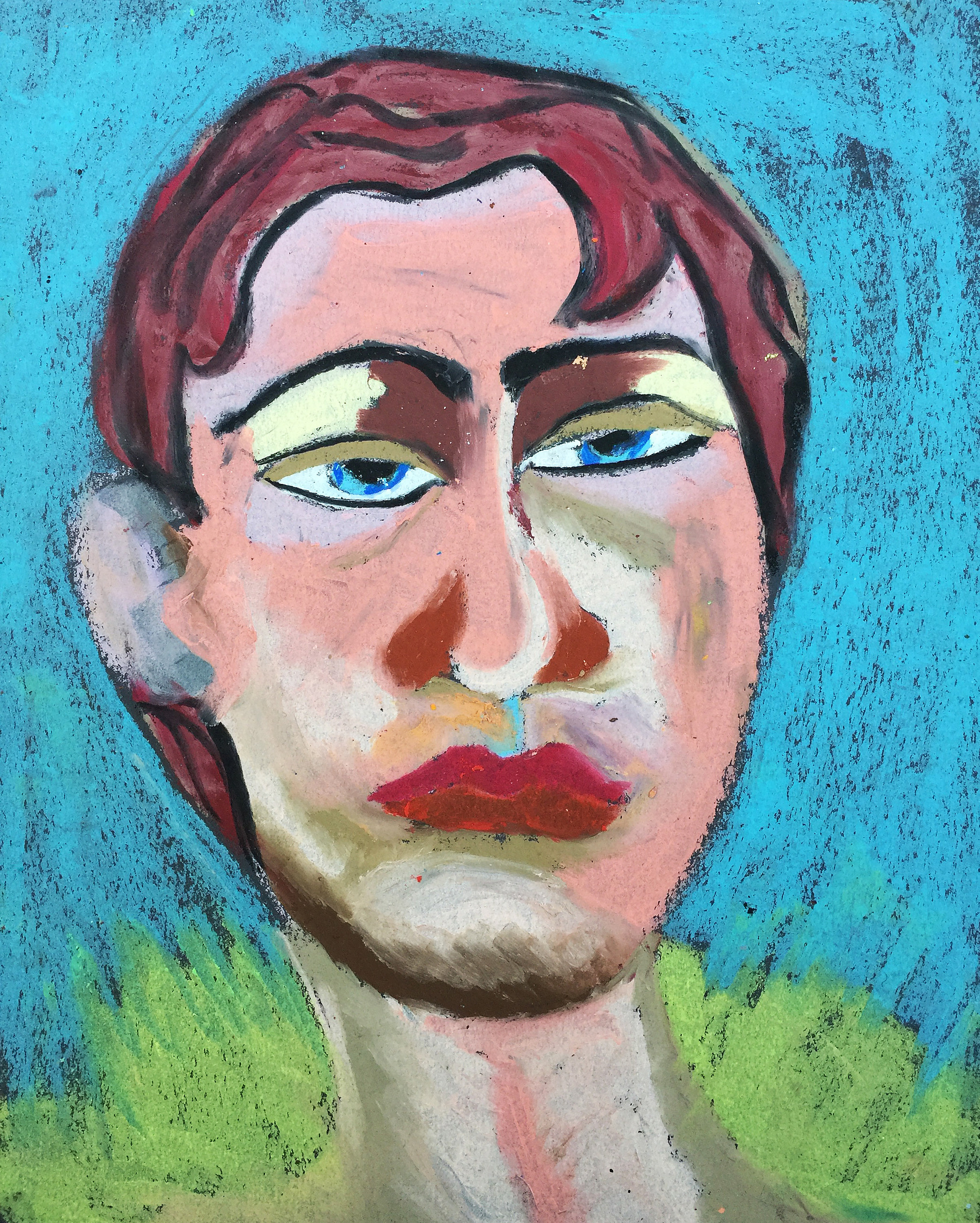 Title: Haughty Pavlik Material: Oil Pastel, Sandpaper Size: 26 x 23 cm Название:  Высокомерный Павлик  Материал: масляная пастель, наждачная бумага  Размер: 26 х 23 см