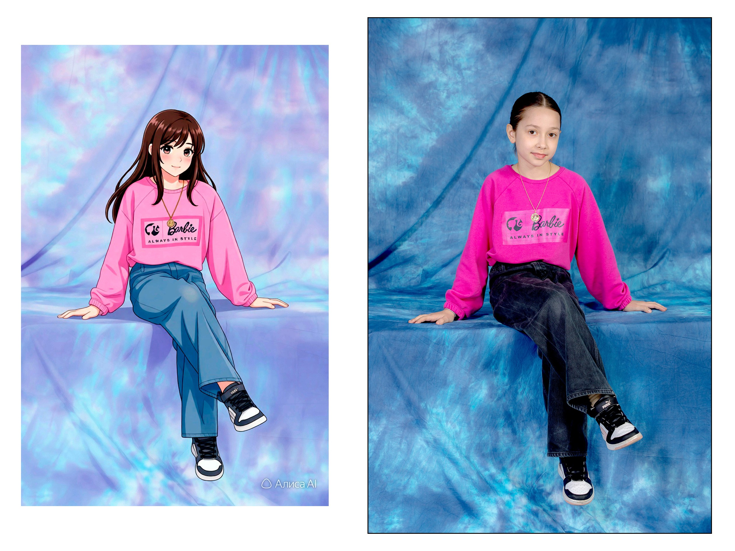 4А в СТУДИИ + АНИМЕ от ИИ Алиса. Семейный фотограф в Новороссийске Игорь Белослюдцев