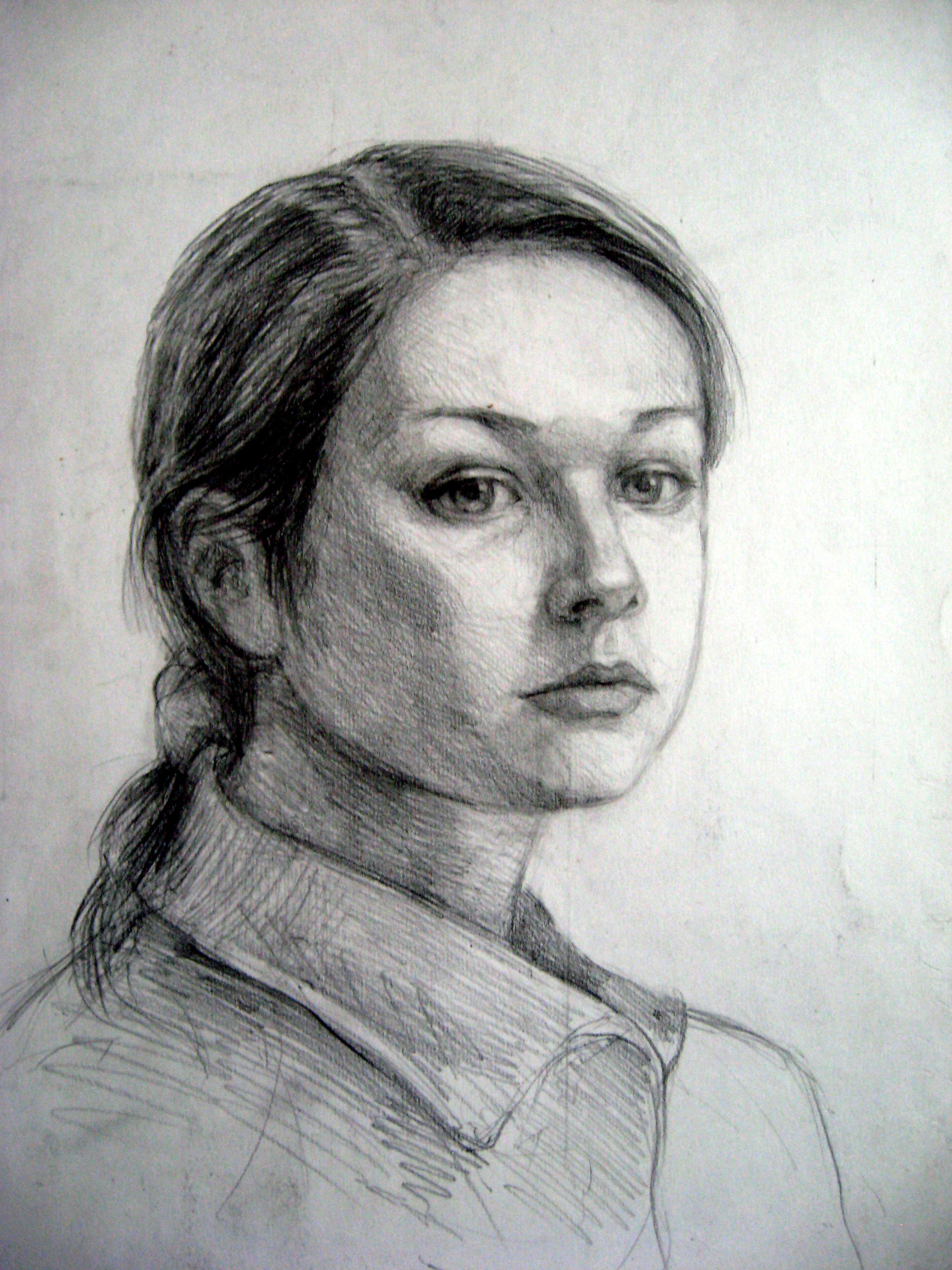 Портрет девочки, карандаш, 2003