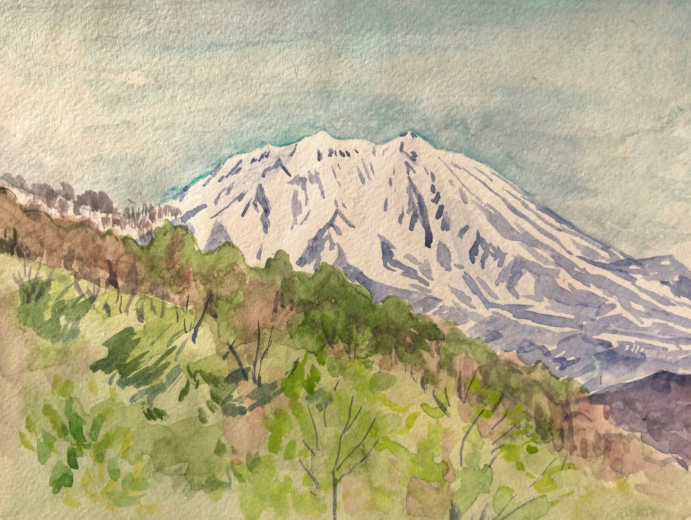 Вулкан Козельский в разное время, А5. Художник и гид по Камчатке Евгений Чайкин