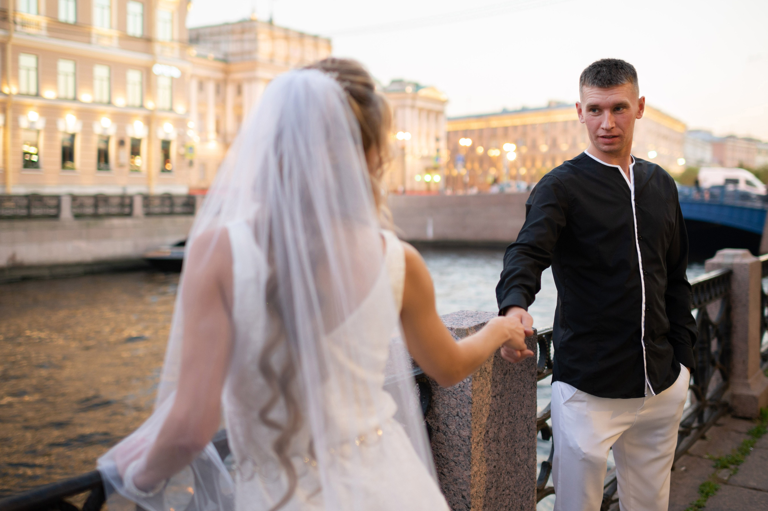 Екатерина и Андрей (свадебная фотосессия в вечернем Петербурге). Портретный, семейный и свадебный фотограф в Санкт-Петербурге и в Пушкине Ширяев Денис