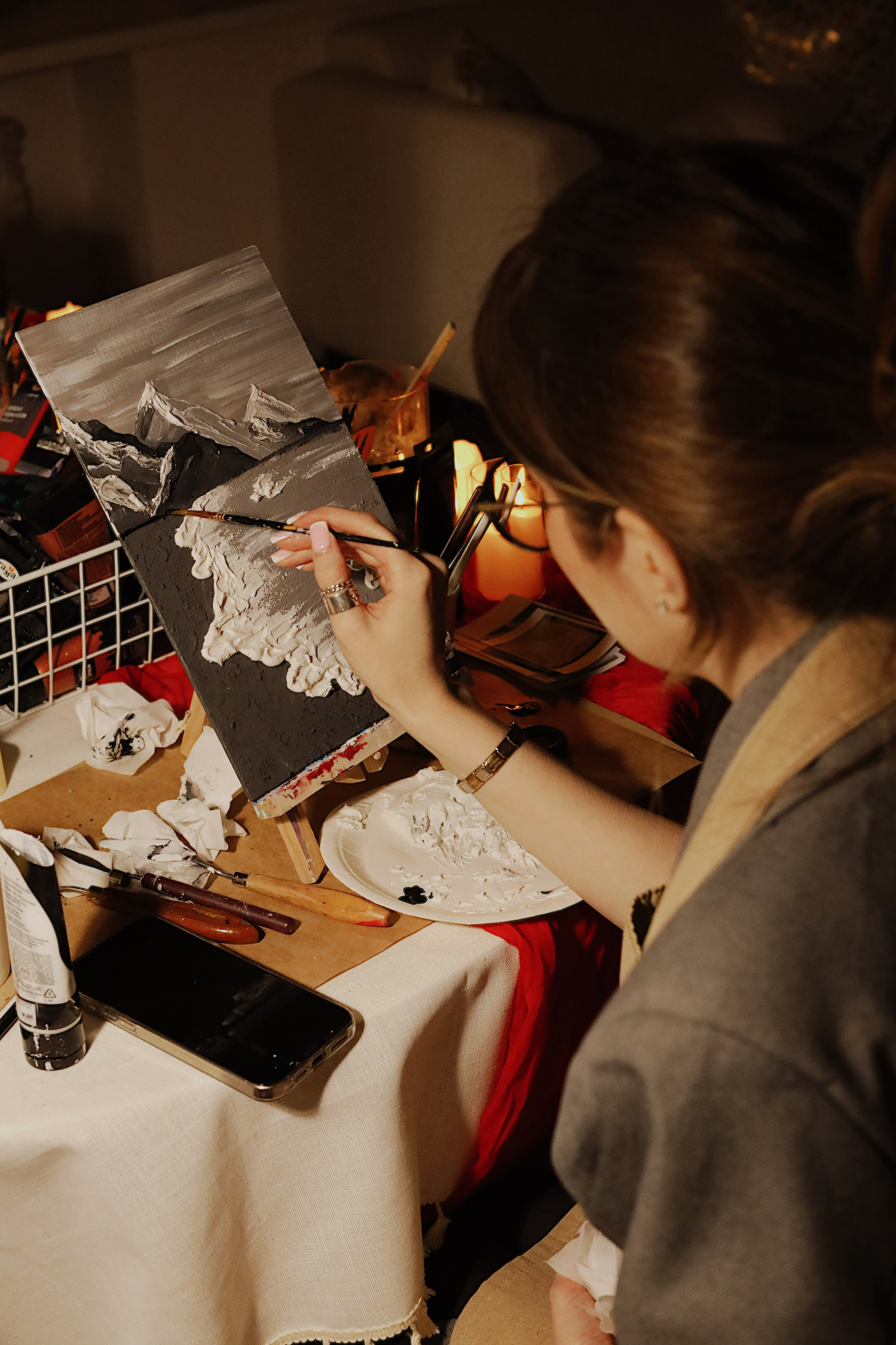 Картины текстурной пастой 7.02. Студия Творческих Историй в Кемерово | Мастер-классы и мероприятия