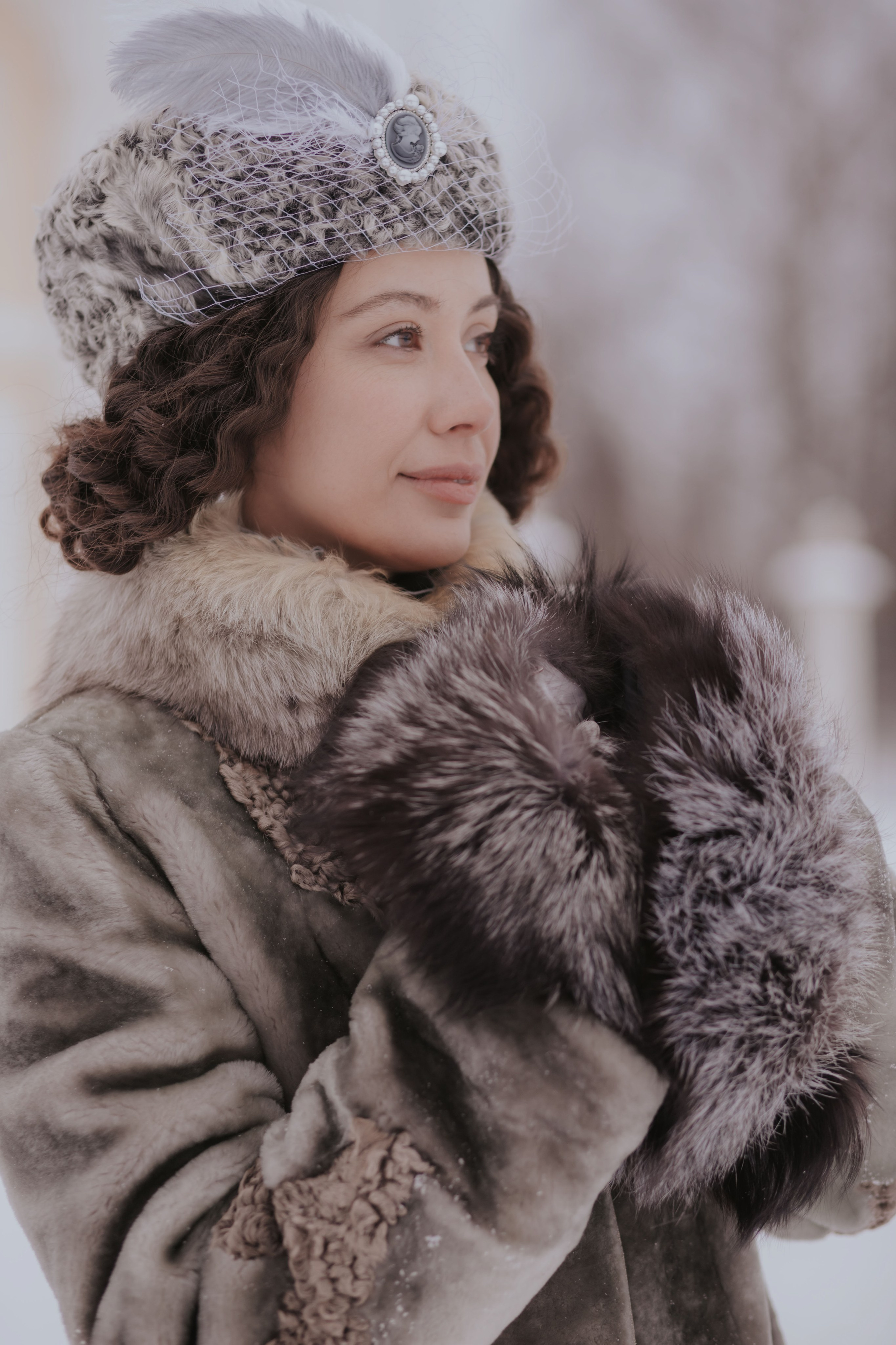 Зима в стиле модерн. Художественная винтажная фотография