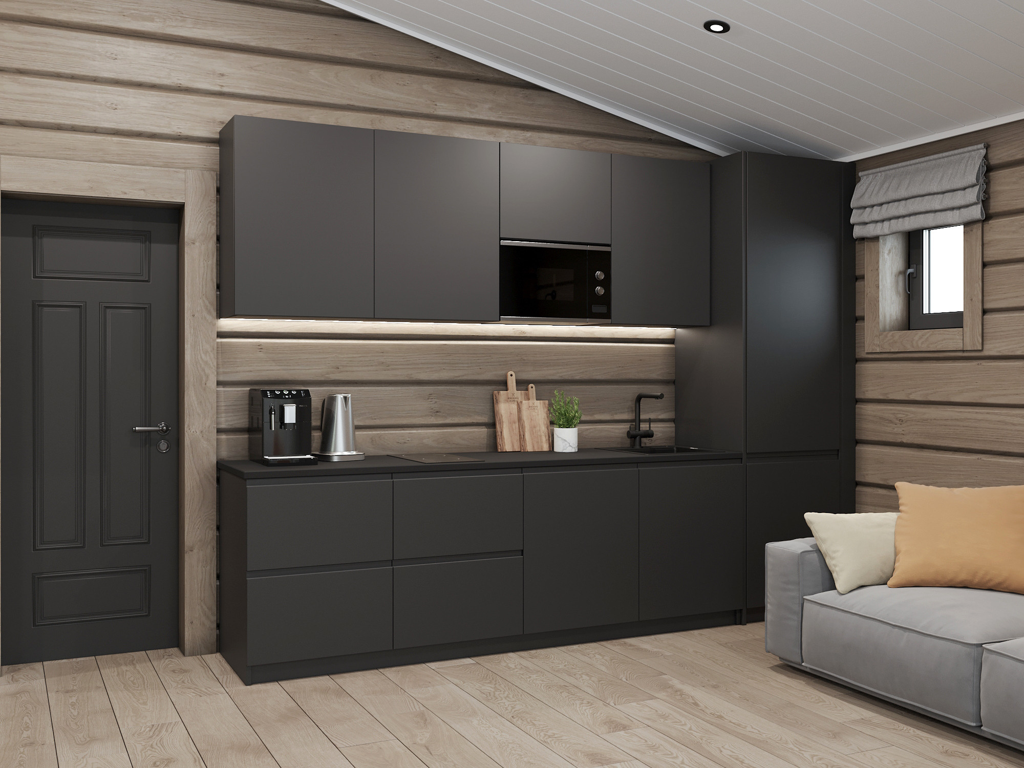 Гостевой домик (35 кв. м.). Дизайн интерьера в Санкт-Петурберге и Москве. Ксения Паршикова