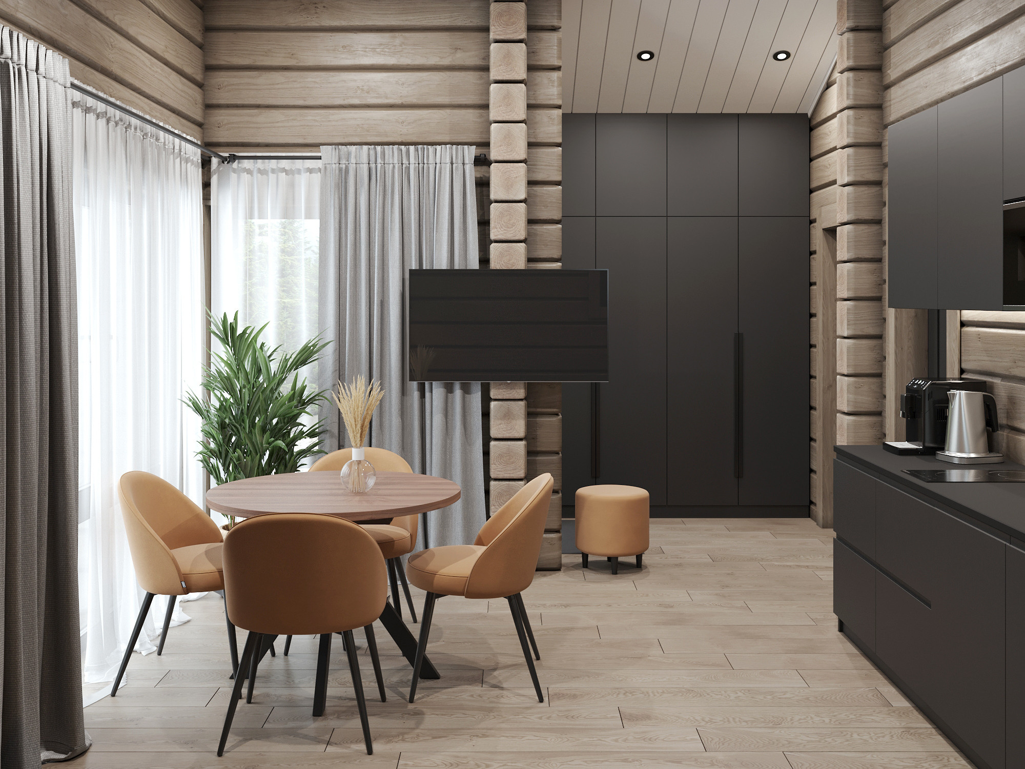 Гостевой домик (35 кв. м.). Дизайн интерьера в Санкт-Петурберге и Москве. Ксения Паршикова