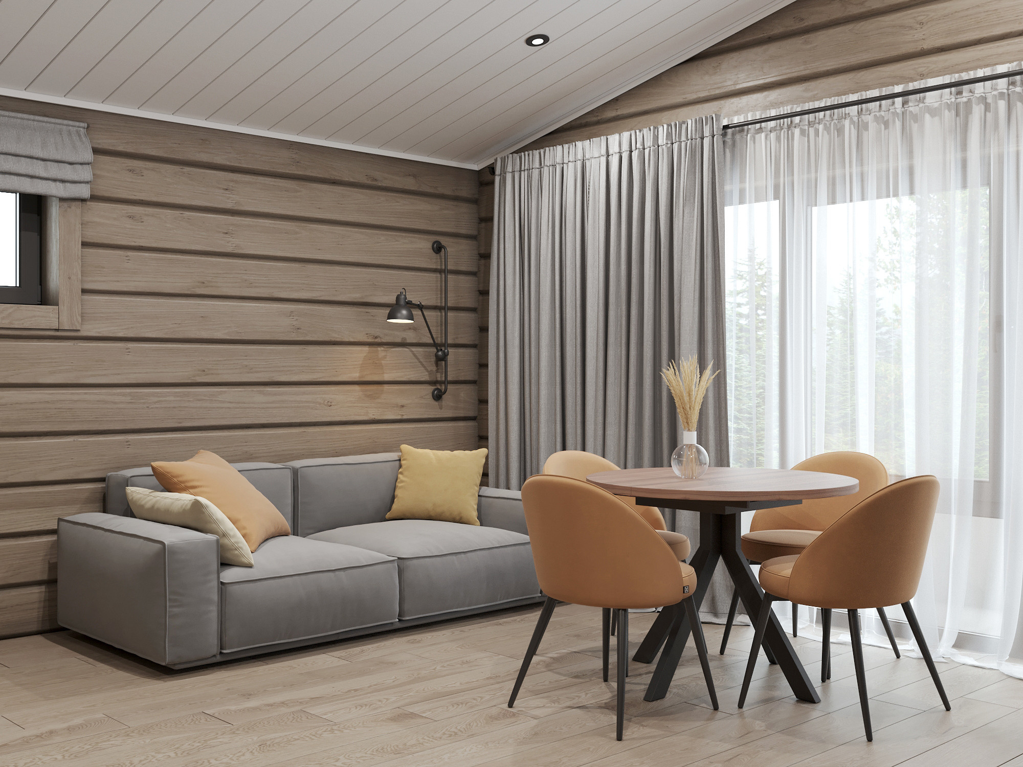 Гостевой домик (35 кв. м.). Дизайн интерьера в Санкт-Петурберге и Москве. Ксения Паршикова