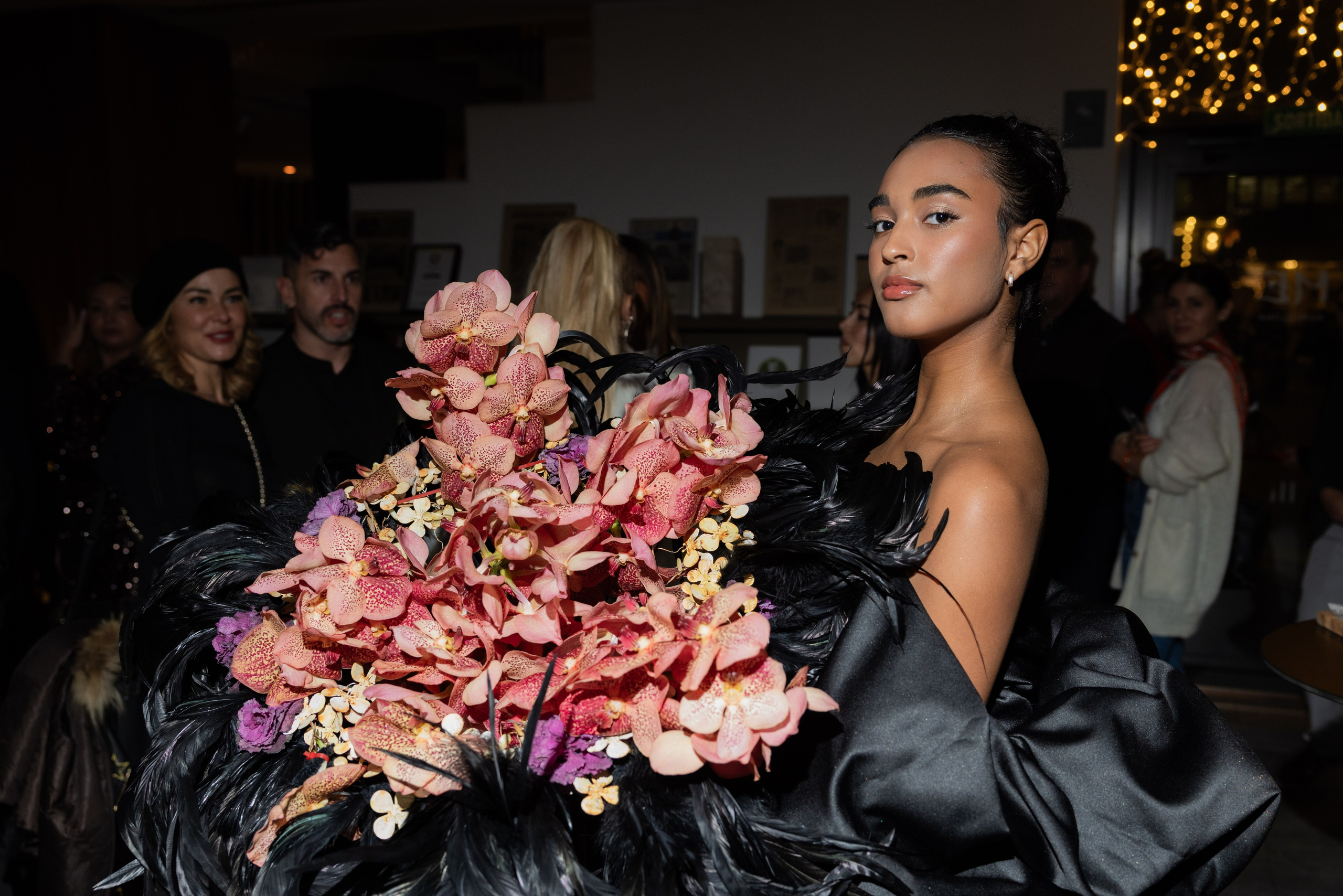 Araik Galstyan floral artwork displayed at a high-profile event at Meliá Hotel Barcelona.